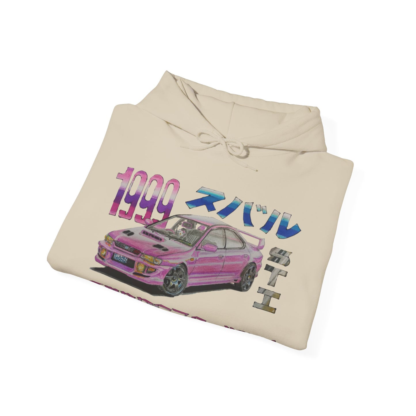 Hand Drawn Pink Impreza WRX Unisex Hoodie