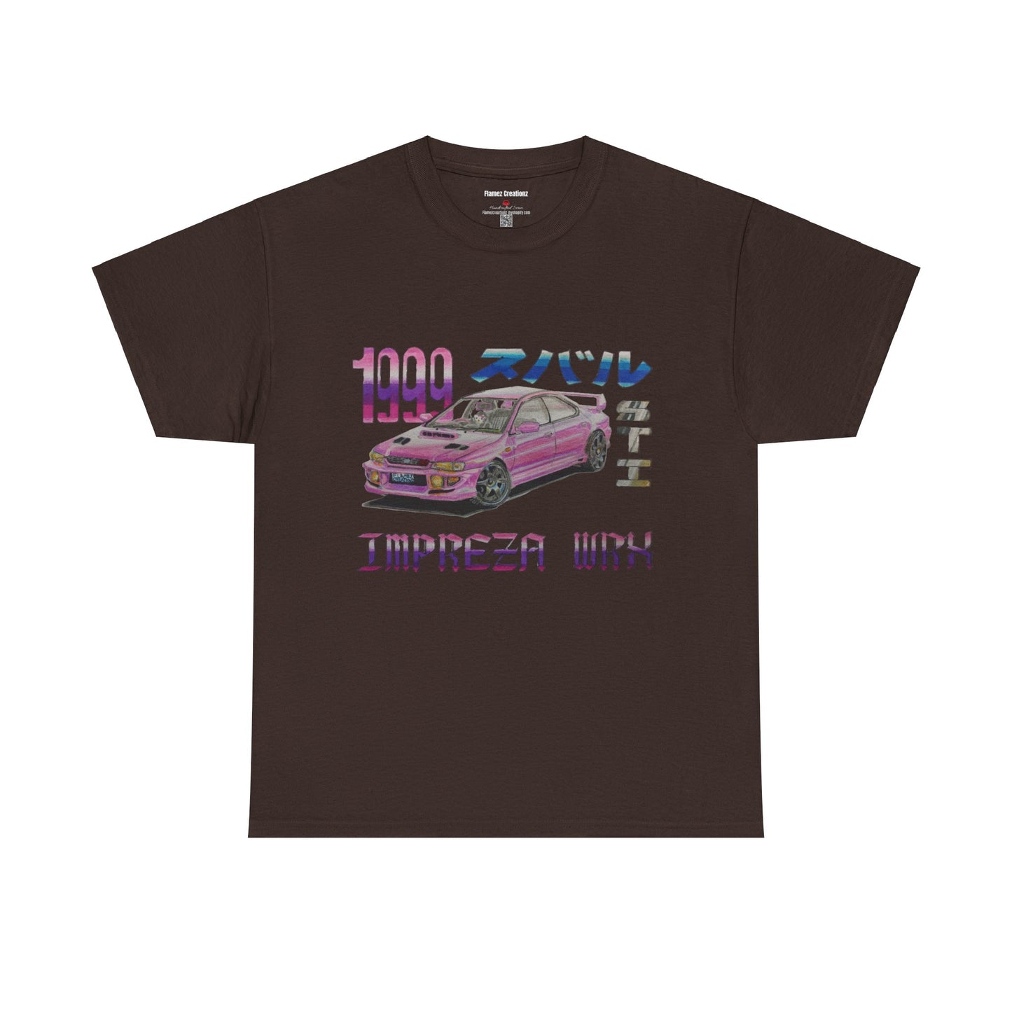 Hand Drawn Pink Impreza WRX Unisex Heavy Cotton Tee