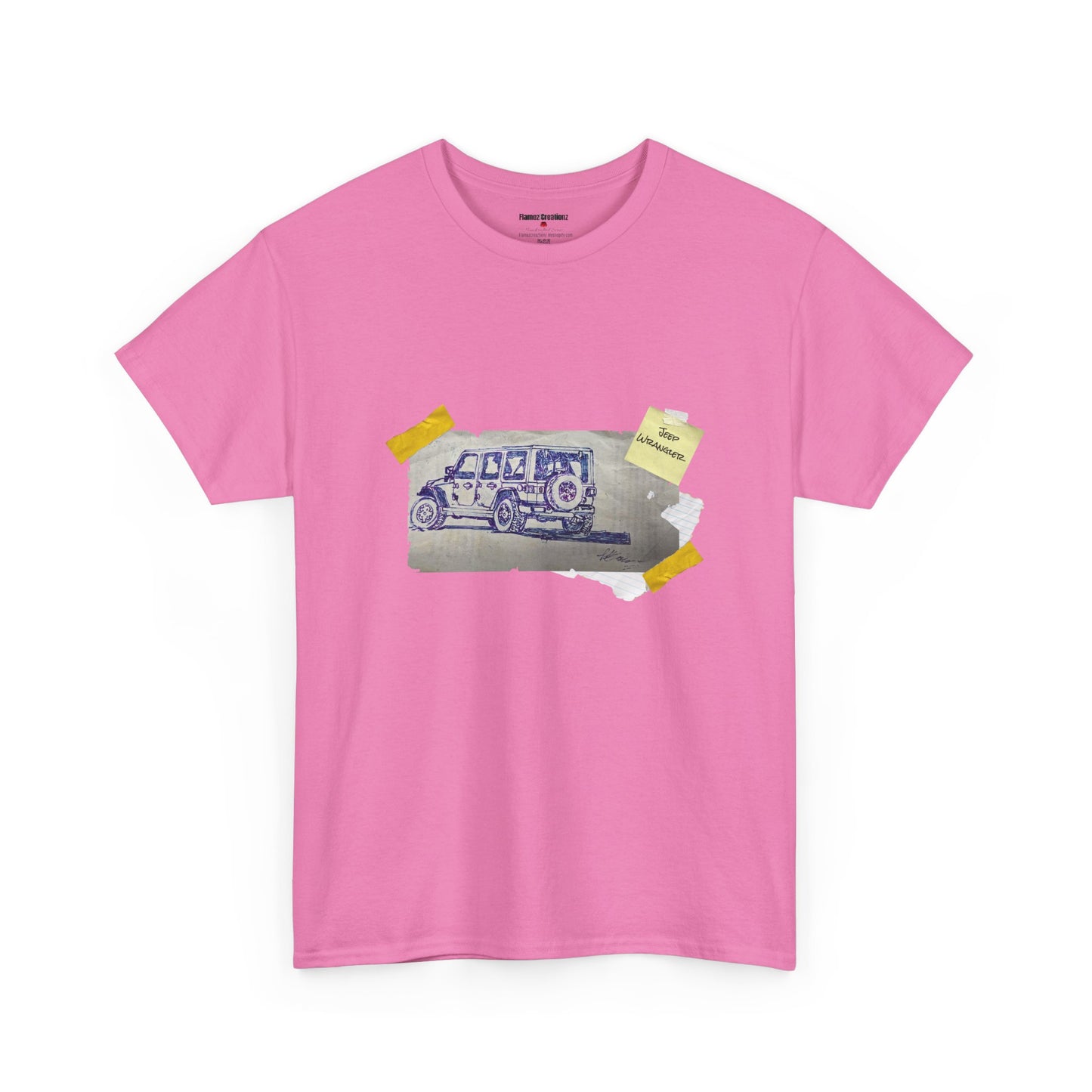 Jeep Drawing Print Unisex Heavy Cotton Tee