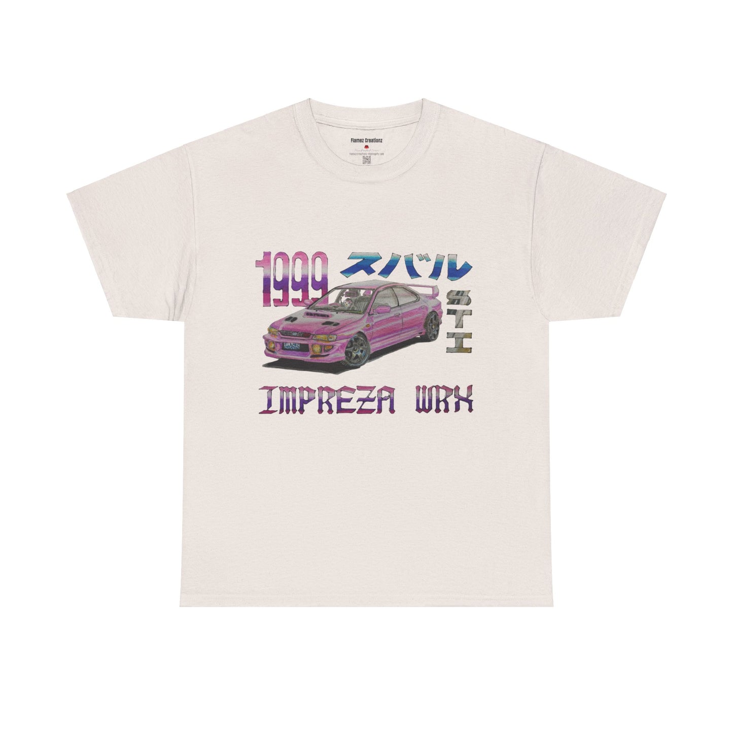 Hand Drawn Pink Impreza WRX Unisex Heavy Cotton Tee