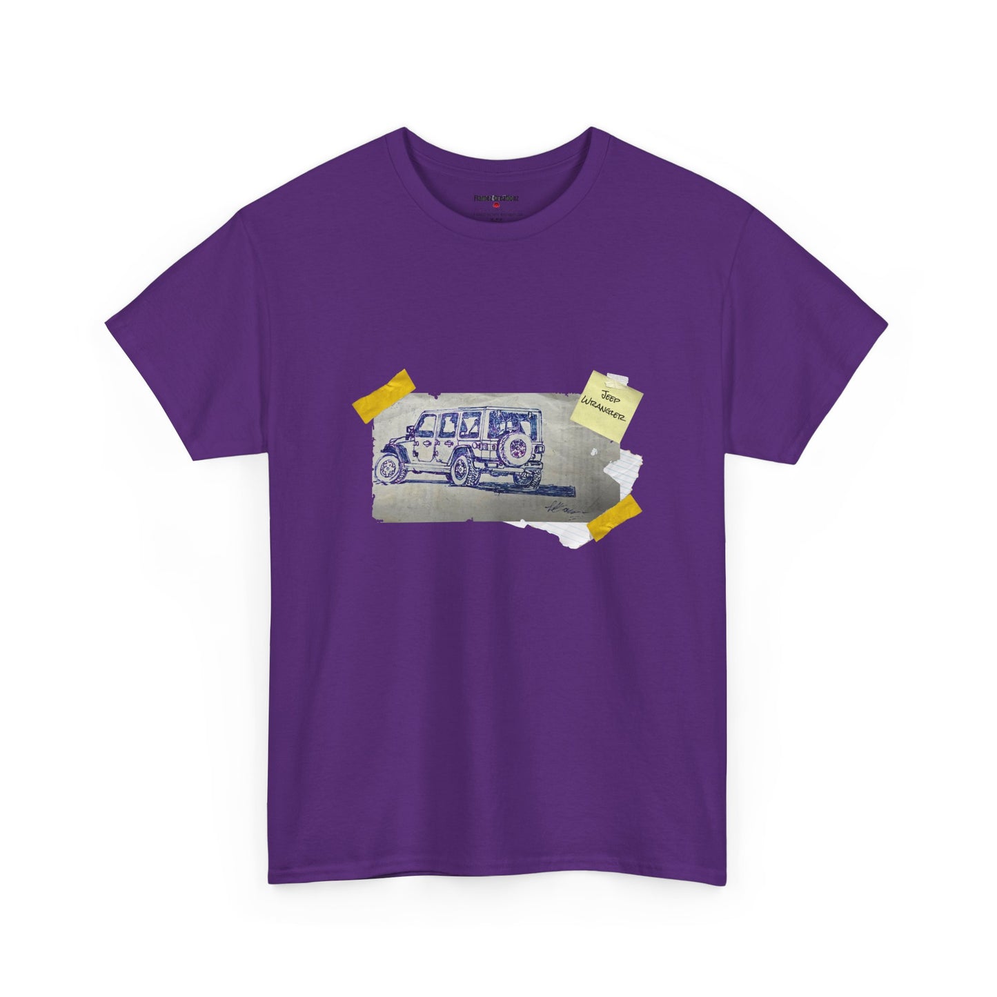 Jeep Drawing Print Unisex Heavy Cotton Tee