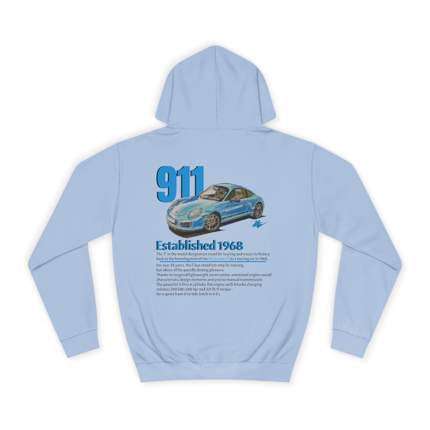 Hand Drawn Porsche 911 Unisex Hoodie