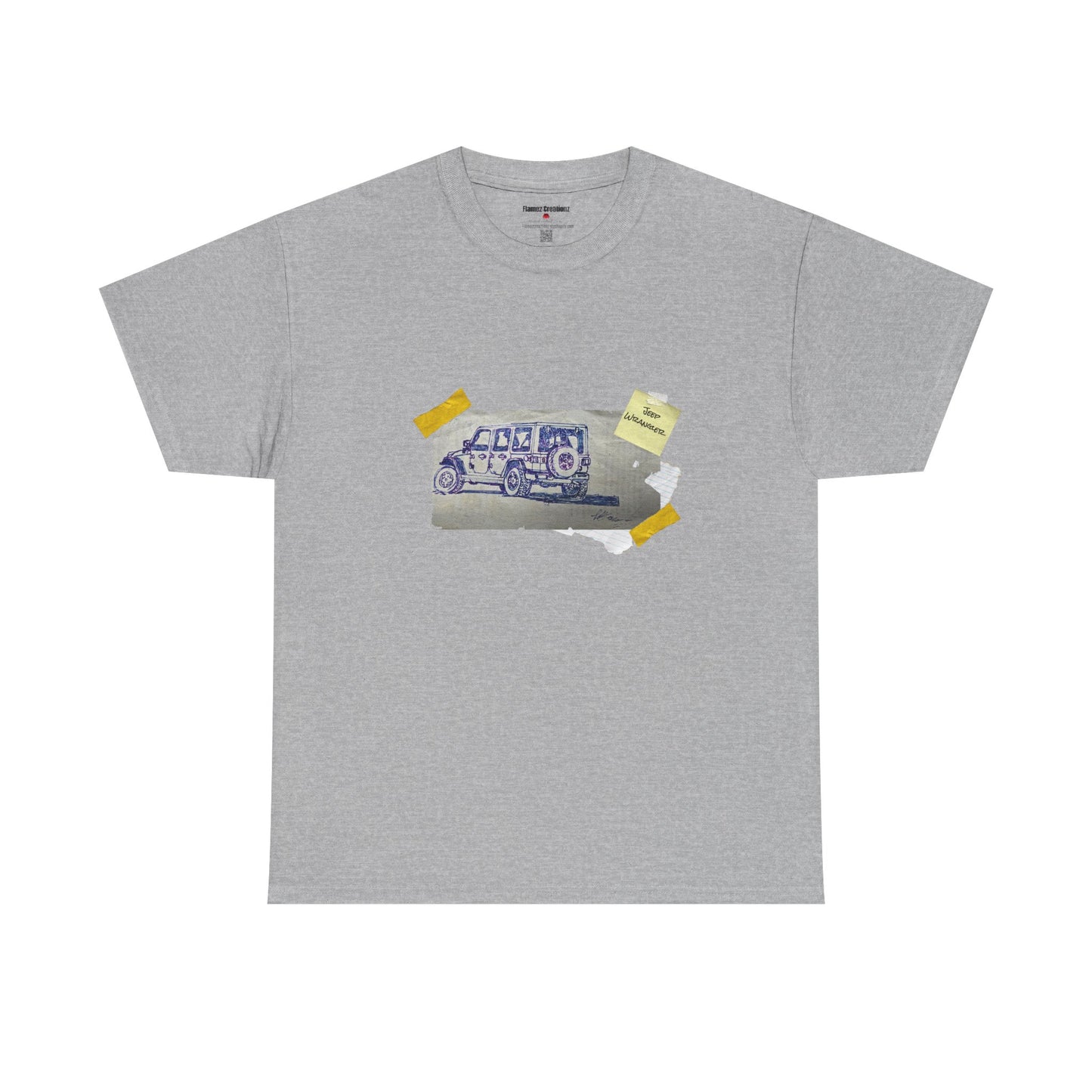 Jeep Drawing Print Unisex Heavy Cotton Tee