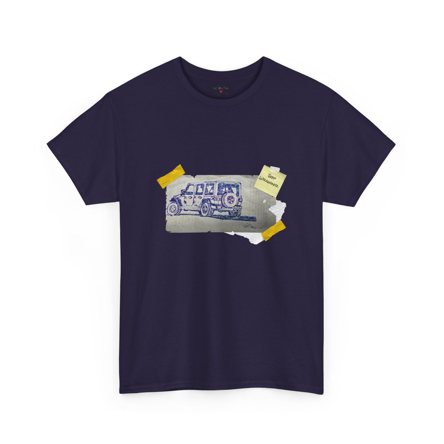 Jeep Drawing Print Unisex Heavy Cotton Tee