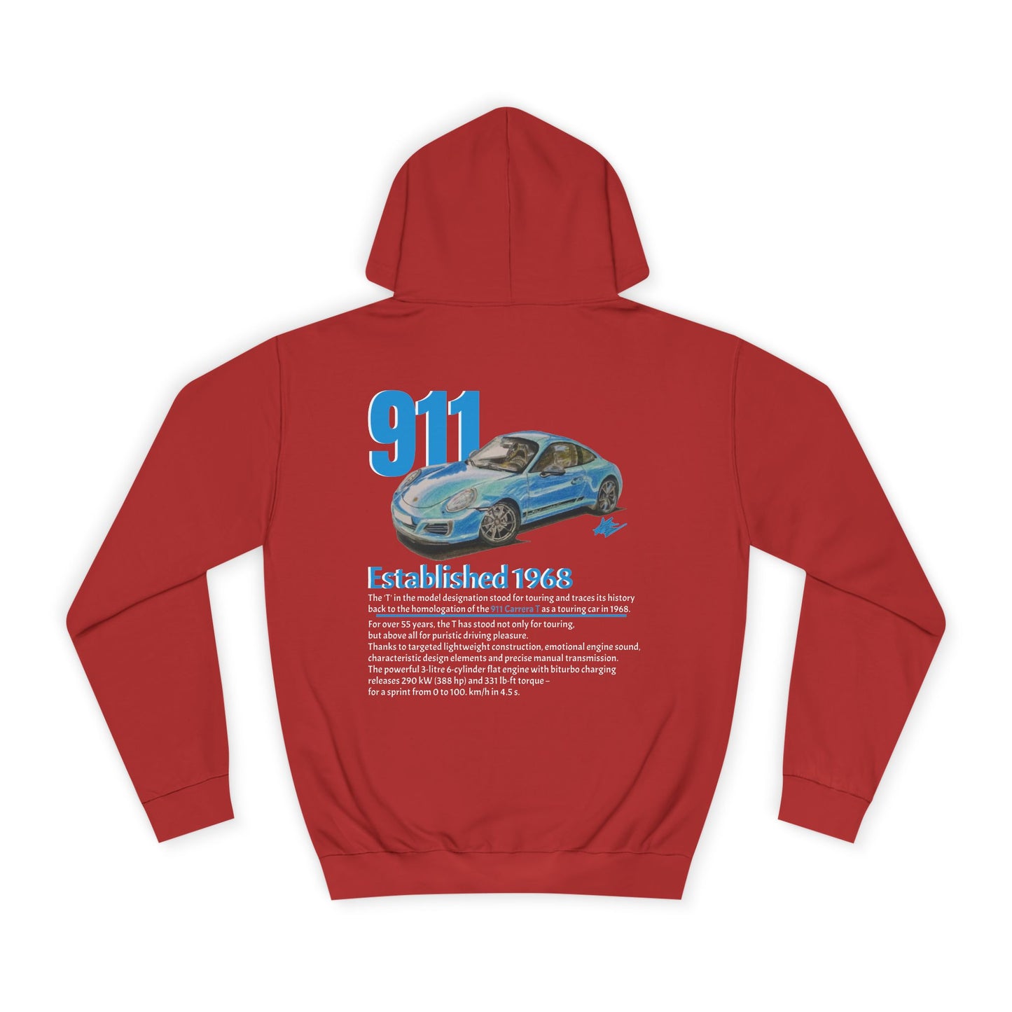 Hand Drawn Porsche 911 Unisex Hoodie