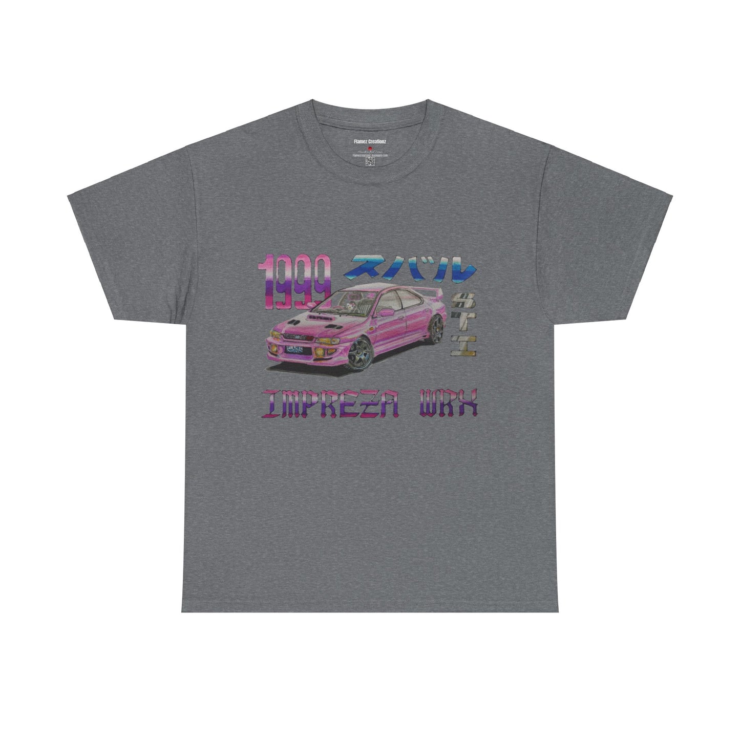 Hand Drawn Pink Impreza WRX Unisex Heavy Cotton Tee