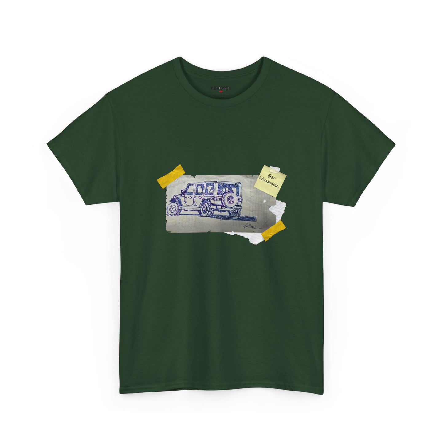 Jeep Drawing Print Unisex Heavy Cotton Tee