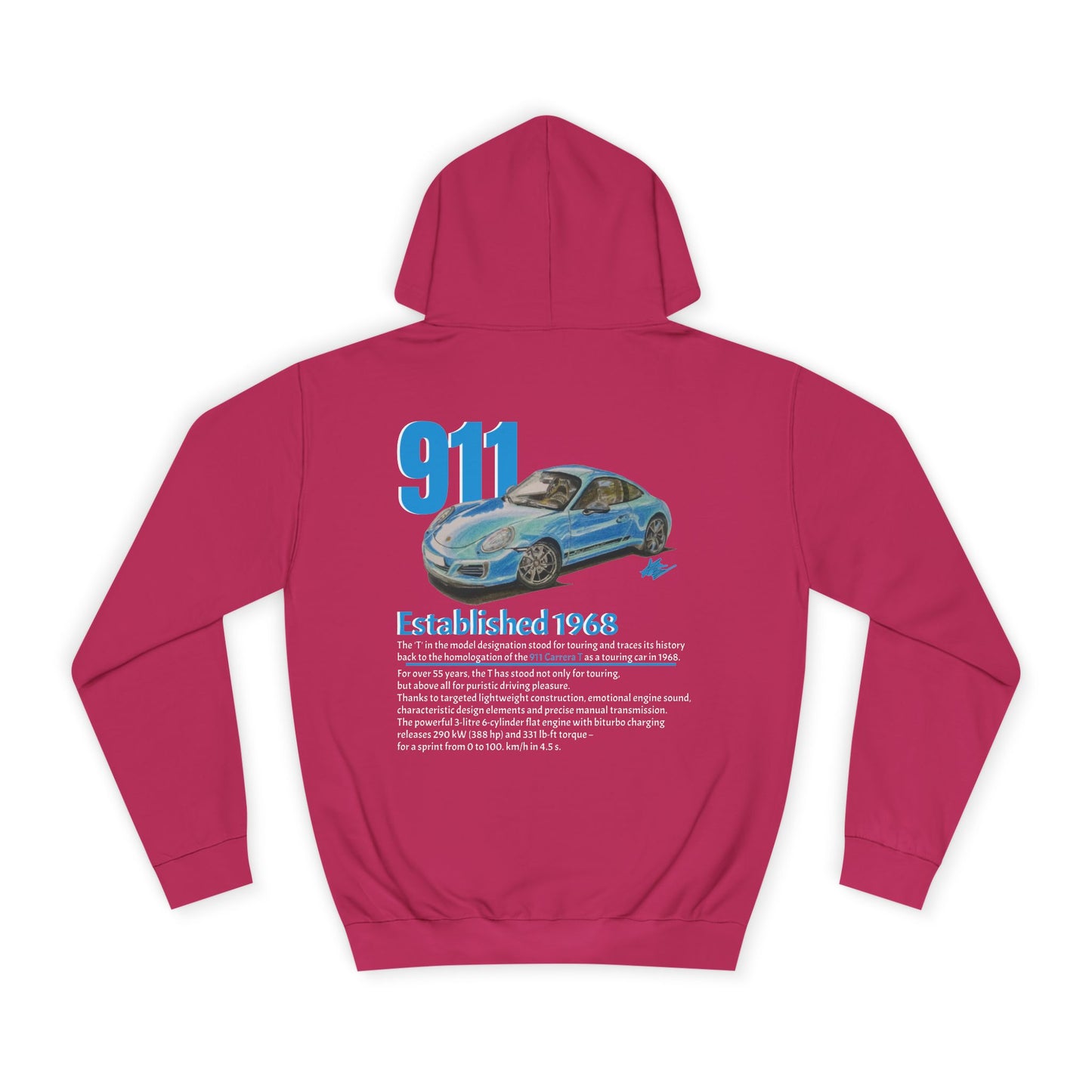 Hand Drawn Porsche 911 Unisex Hoodie