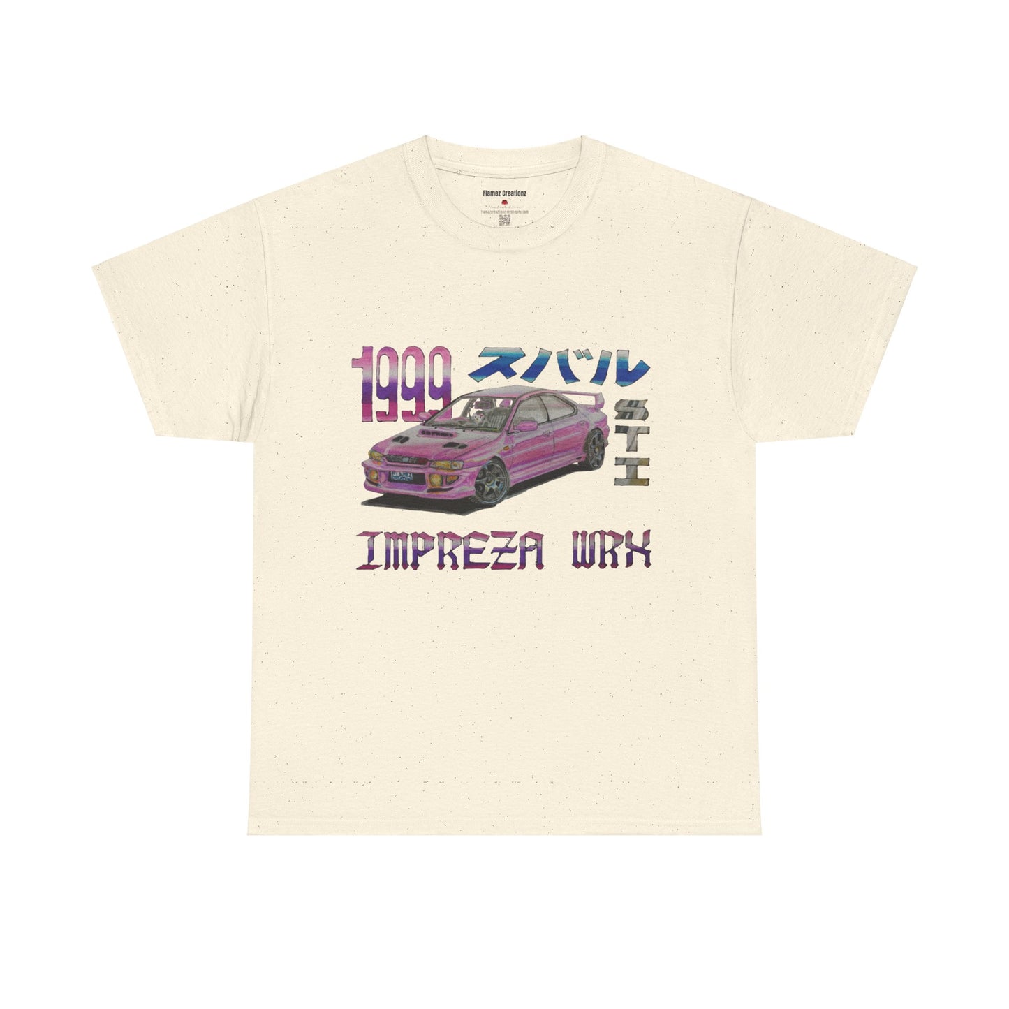 Hand Drawn Pink Impreza WRX Unisex Heavy Cotton Tee