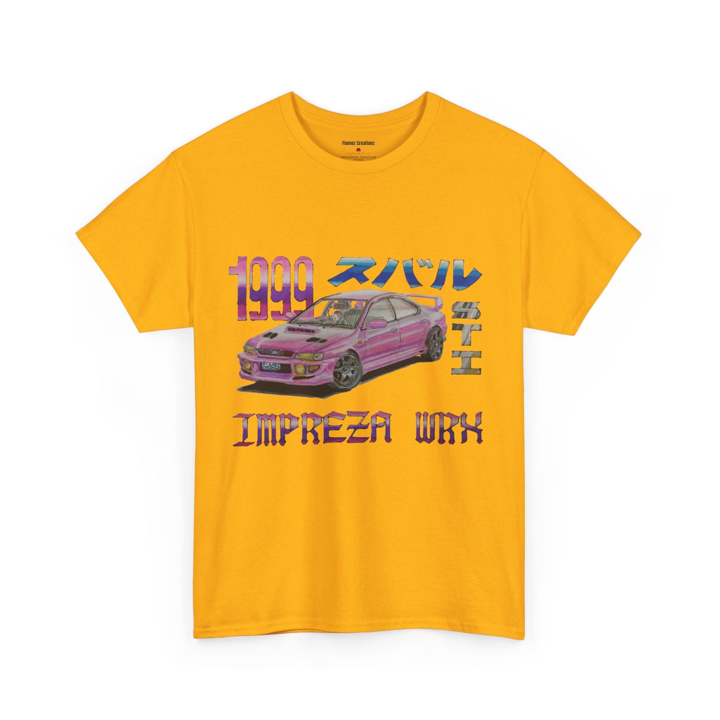 Hand Drawn Pink Impreza WRX Unisex Heavy Cotton Tee