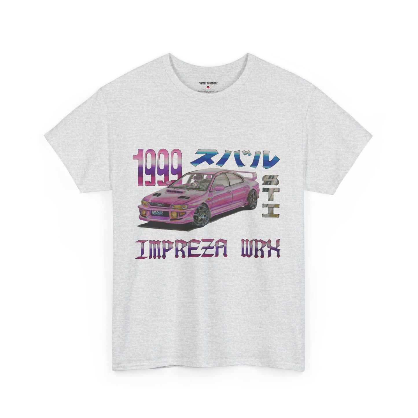 Hand Drawn Pink Impreza WRX Unisex Heavy Cotton Tee