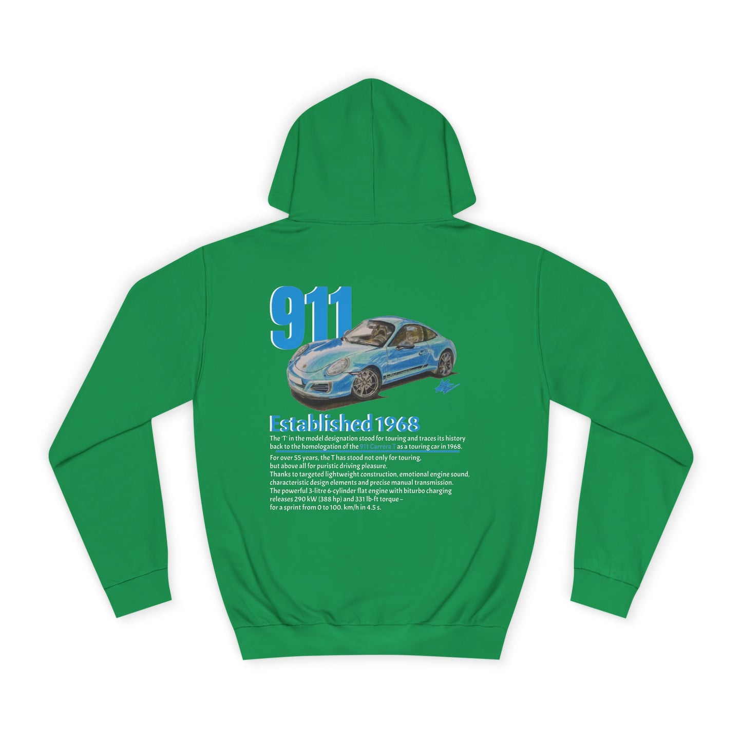 Hand Drawn Porsche 911 Unisex Hoodie