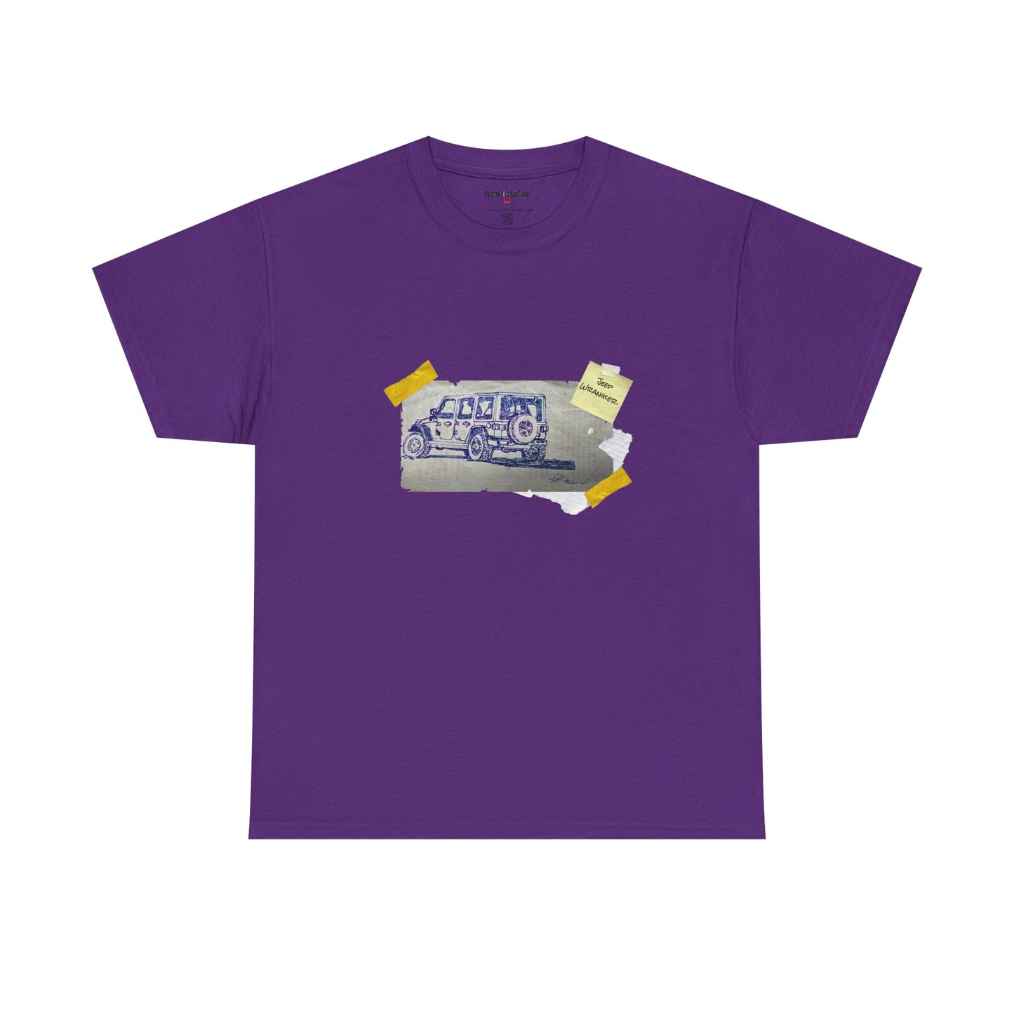 Jeep Drawing Print Unisex Heavy Cotton Tee