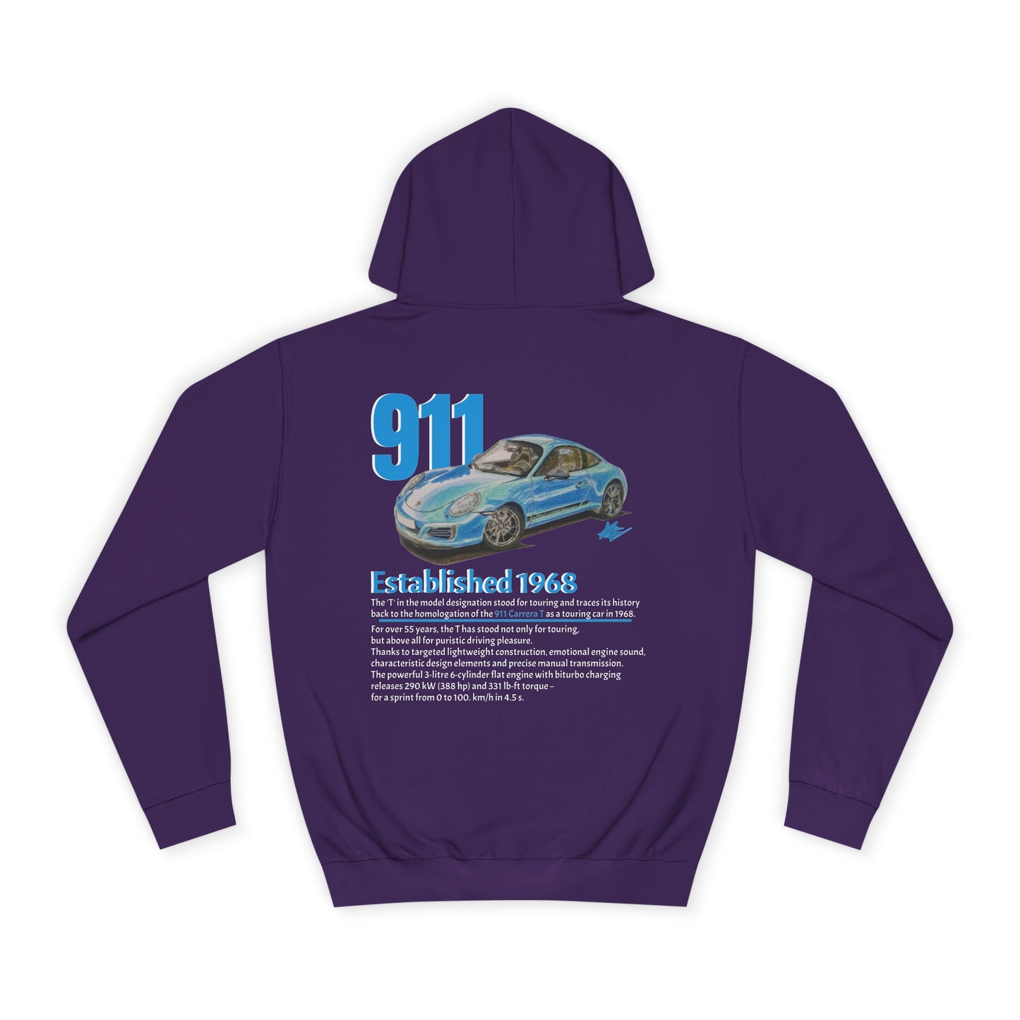 Hand Drawn Porsche 911 Unisex Hoodie