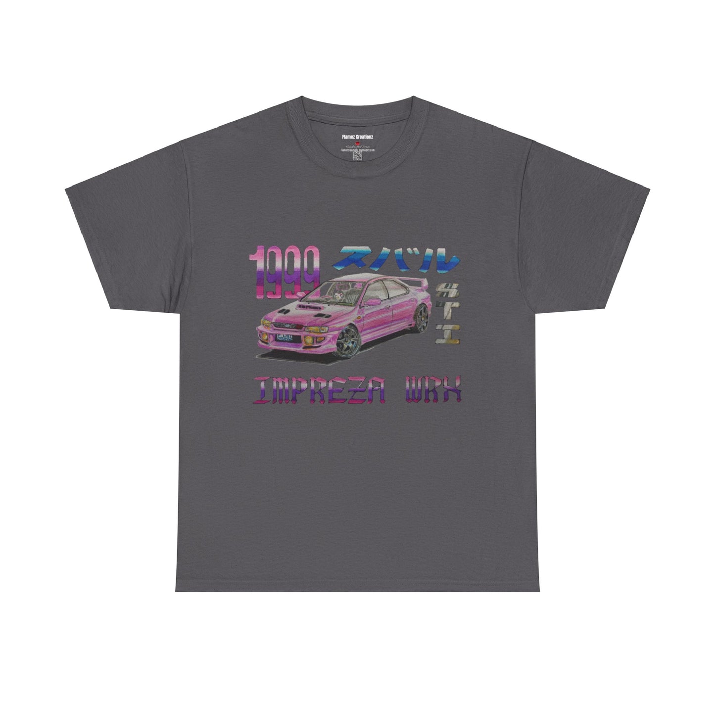 Hand Drawn Pink Impreza WRX Unisex Heavy Cotton Tee