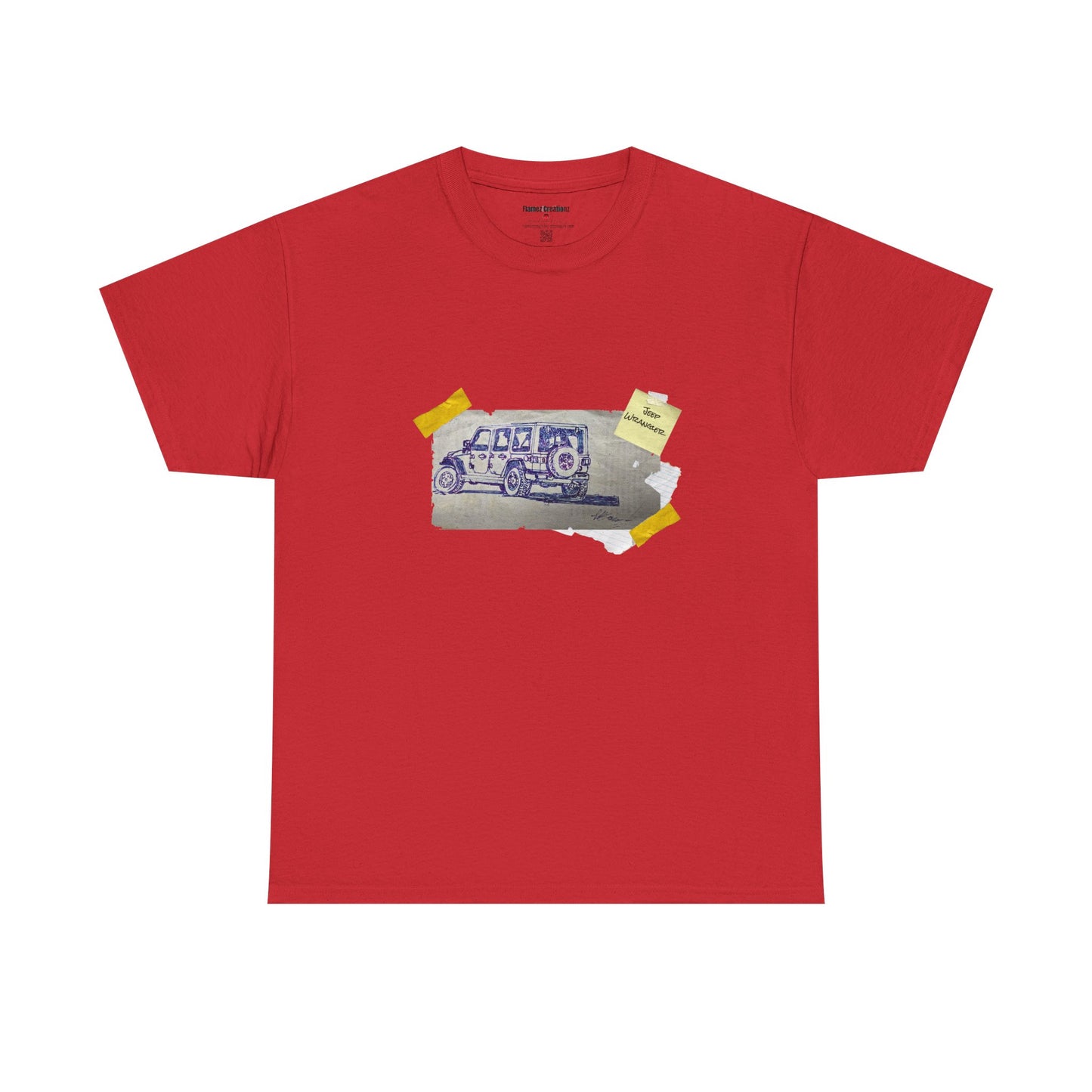 Jeep Drawing Print Unisex Heavy Cotton Tee