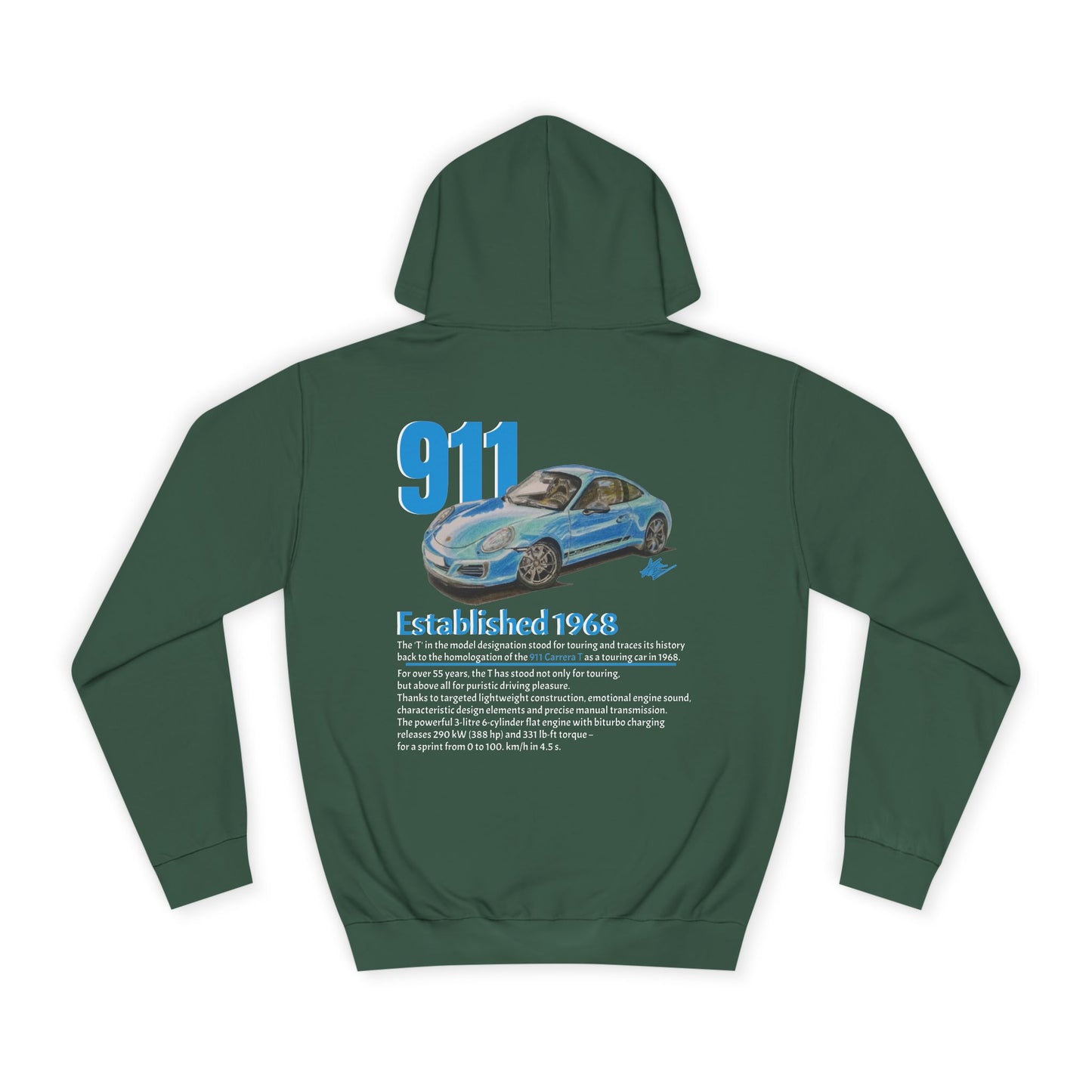 Hand Drawn Porsche 911 Unisex Hoodie