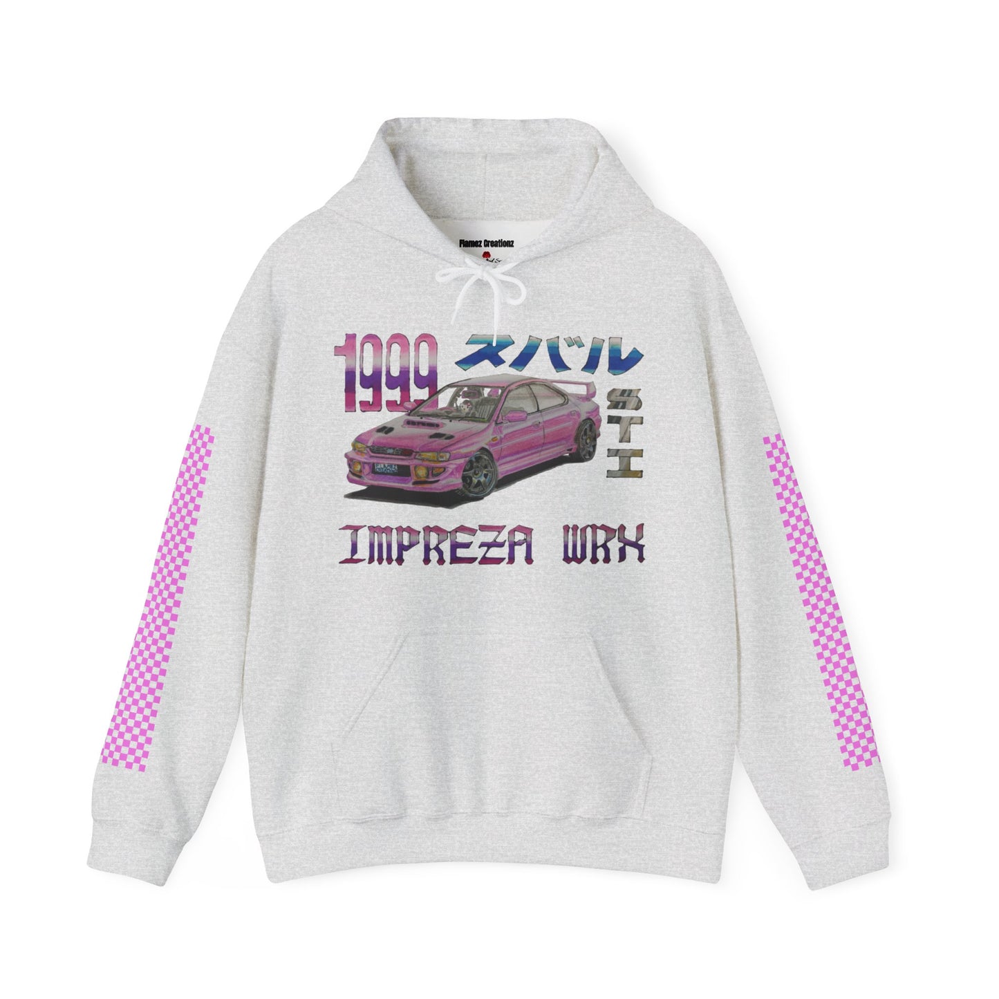 Hand Drawn Pink Impreza WRX Unisex Hoodie
