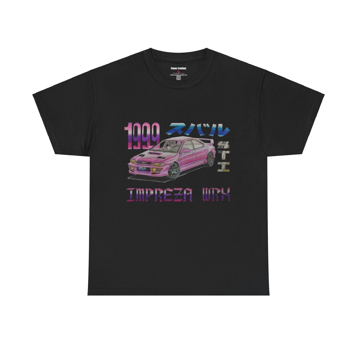 Hand Drawn Pink Impreza WRX Unisex Heavy Cotton Tee