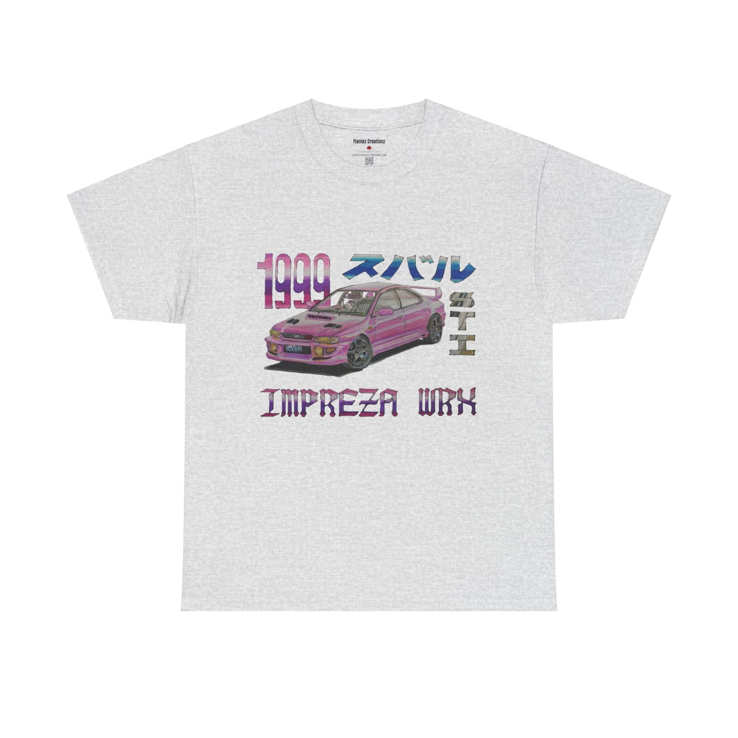 Hand Drawn Pink Impreza WRX Unisex Heavy Cotton Tee