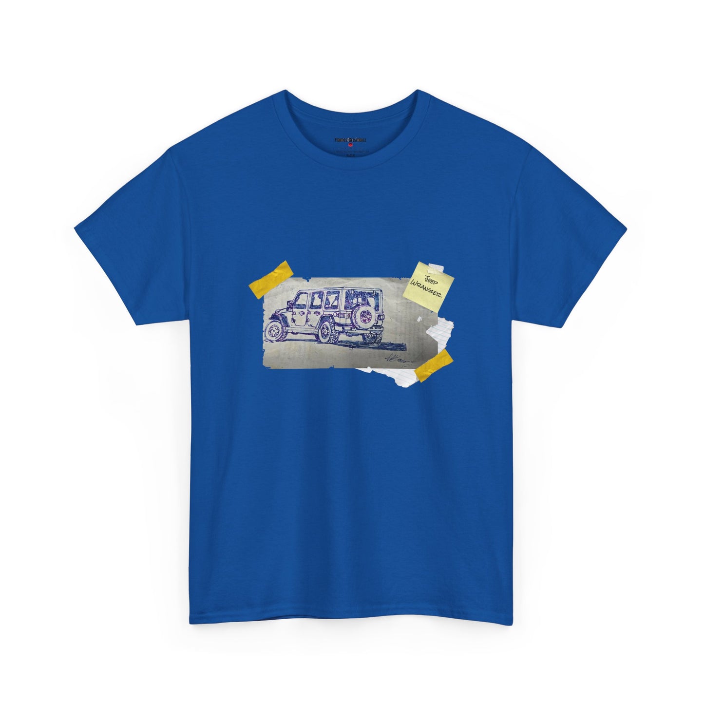 Jeep Drawing Print Unisex Heavy Cotton Tee