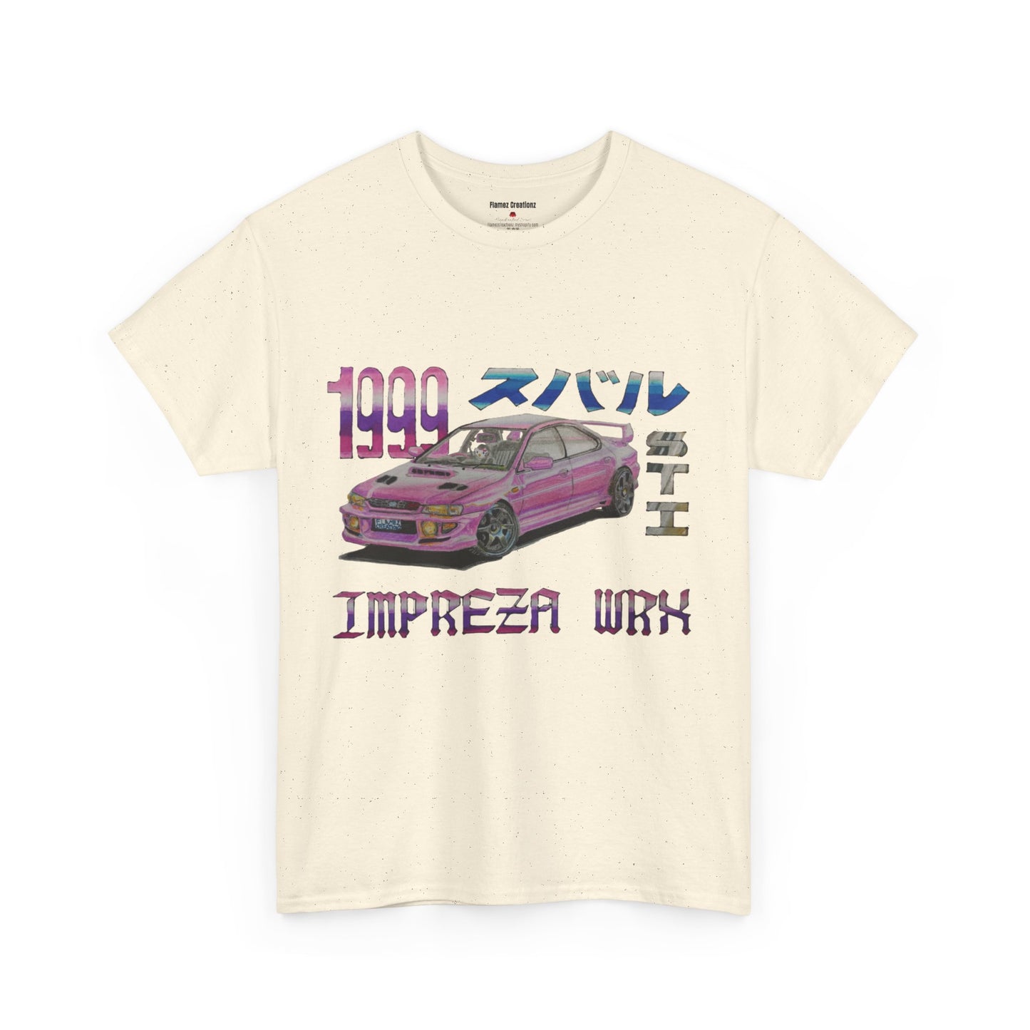 Hand Drawn Pink Impreza WRX Unisex Heavy Cotton Tee