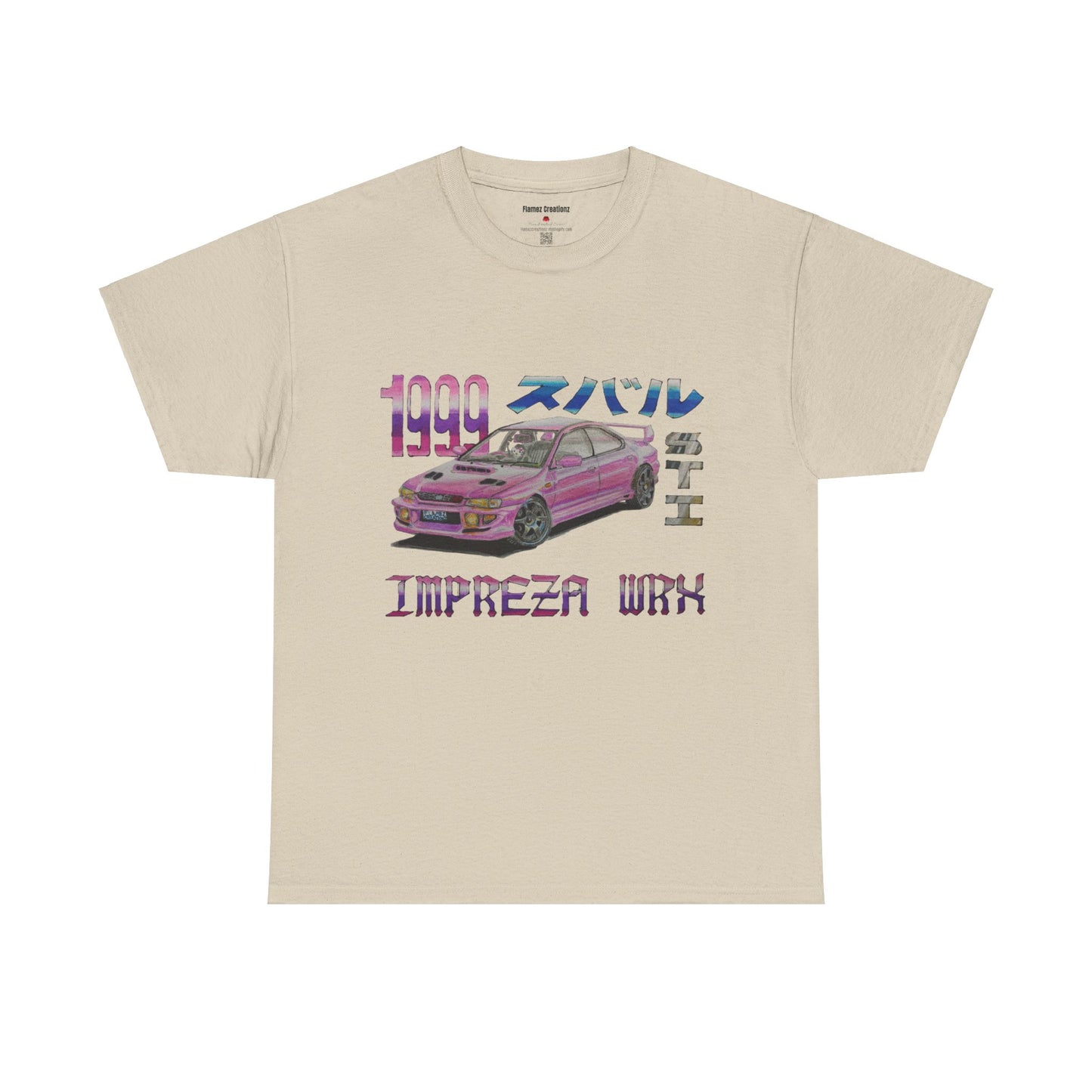 Hand Drawn Pink Impreza WRX Unisex Heavy Cotton Tee