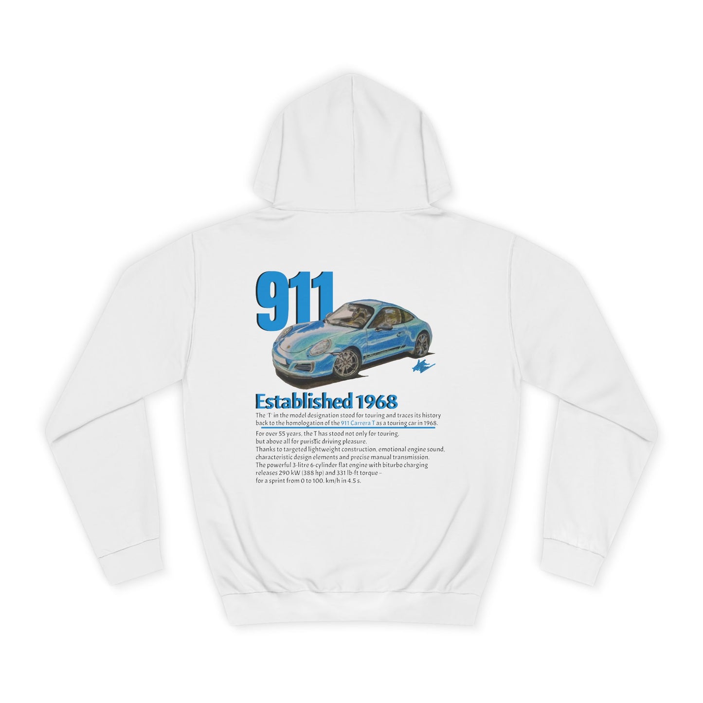 Hand Drawn Porsche 911 Unisex Hoodie