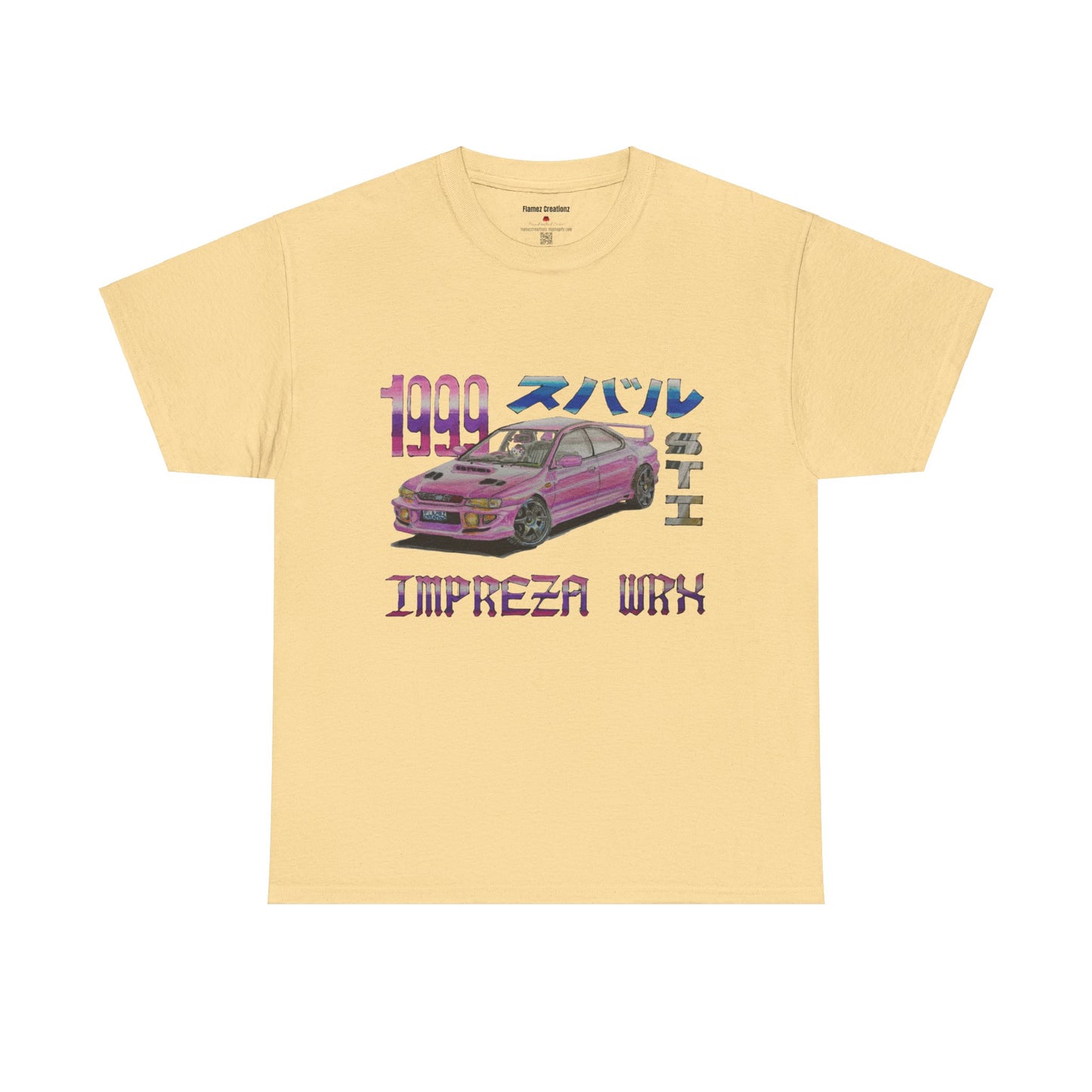 Hand Drawn Pink Impreza WRX Unisex Heavy Cotton Tee