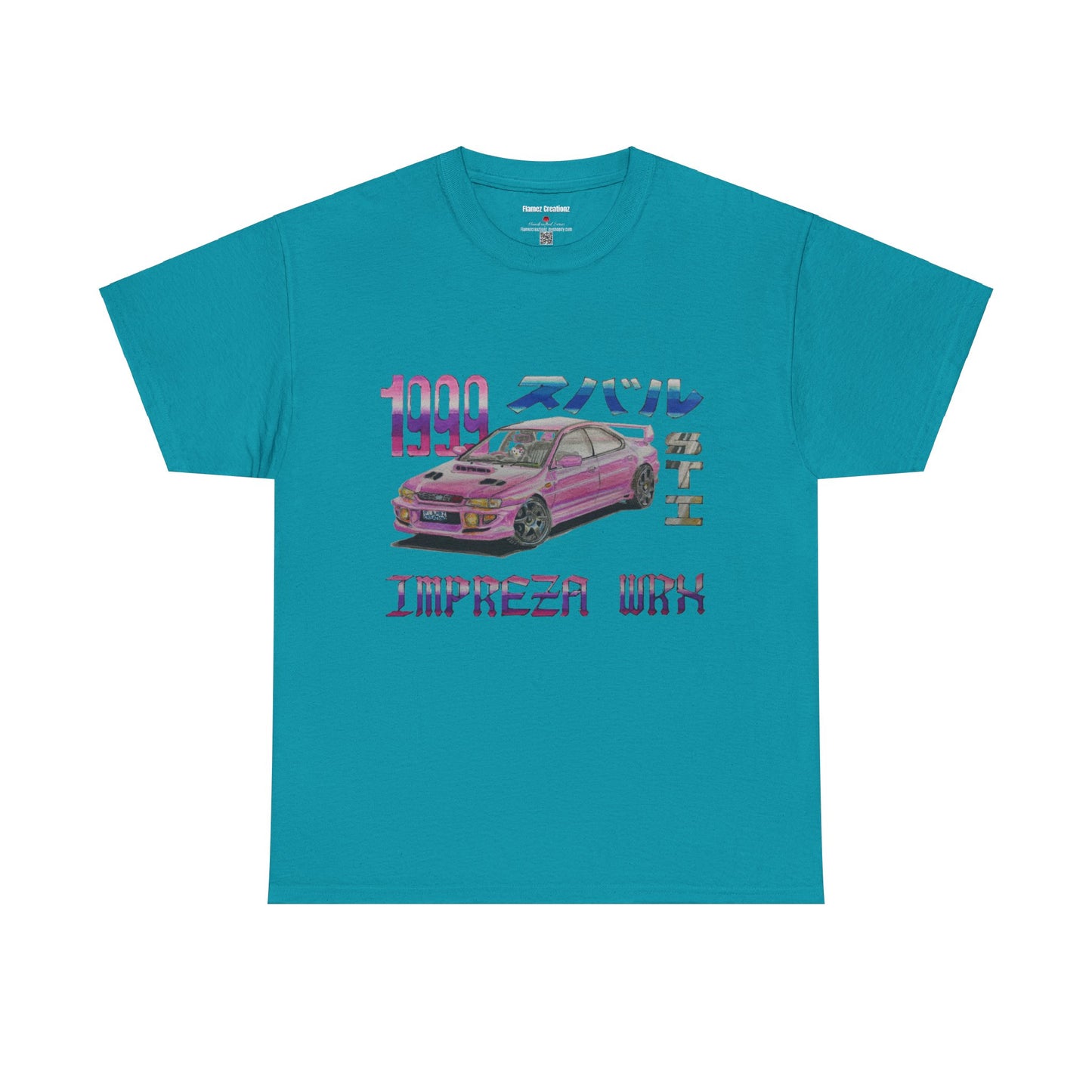 Hand Drawn Pink Impreza WRX Unisex Heavy Cotton Tee