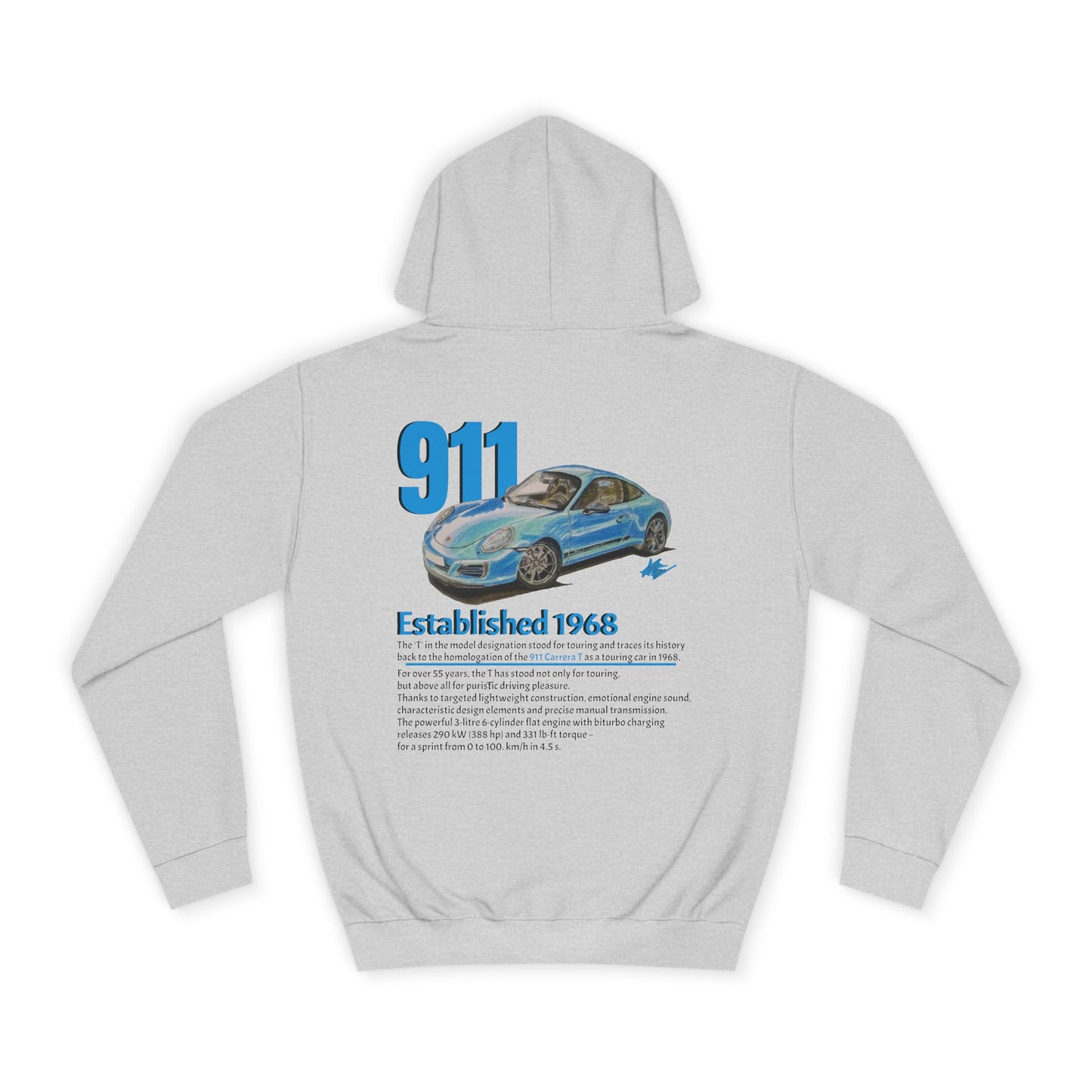 Hand Drawn Porsche 911 Unisex Hoodie