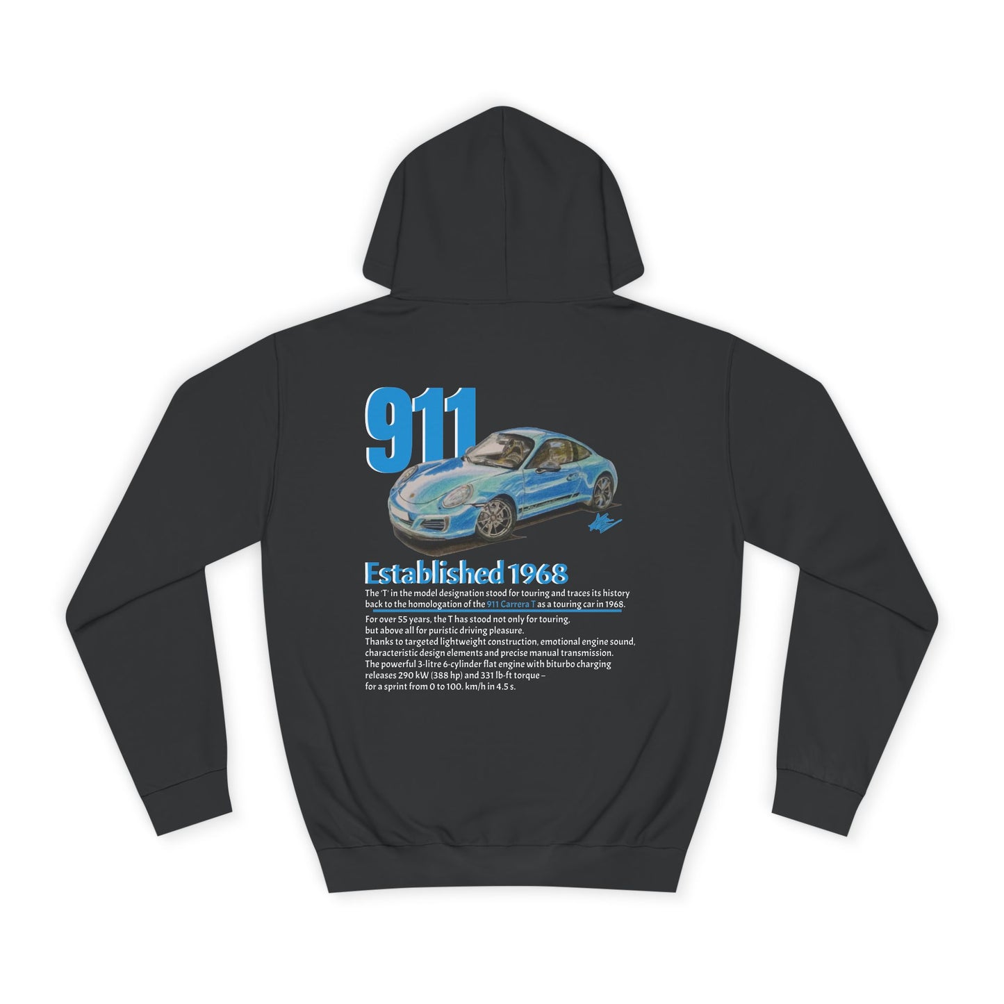 Hand Drawn Porsche 911 Unisex Hoodie