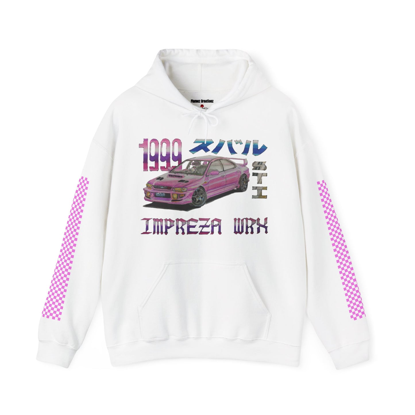 Hand Drawn Pink Impreza WRX Unisex Hoodie
