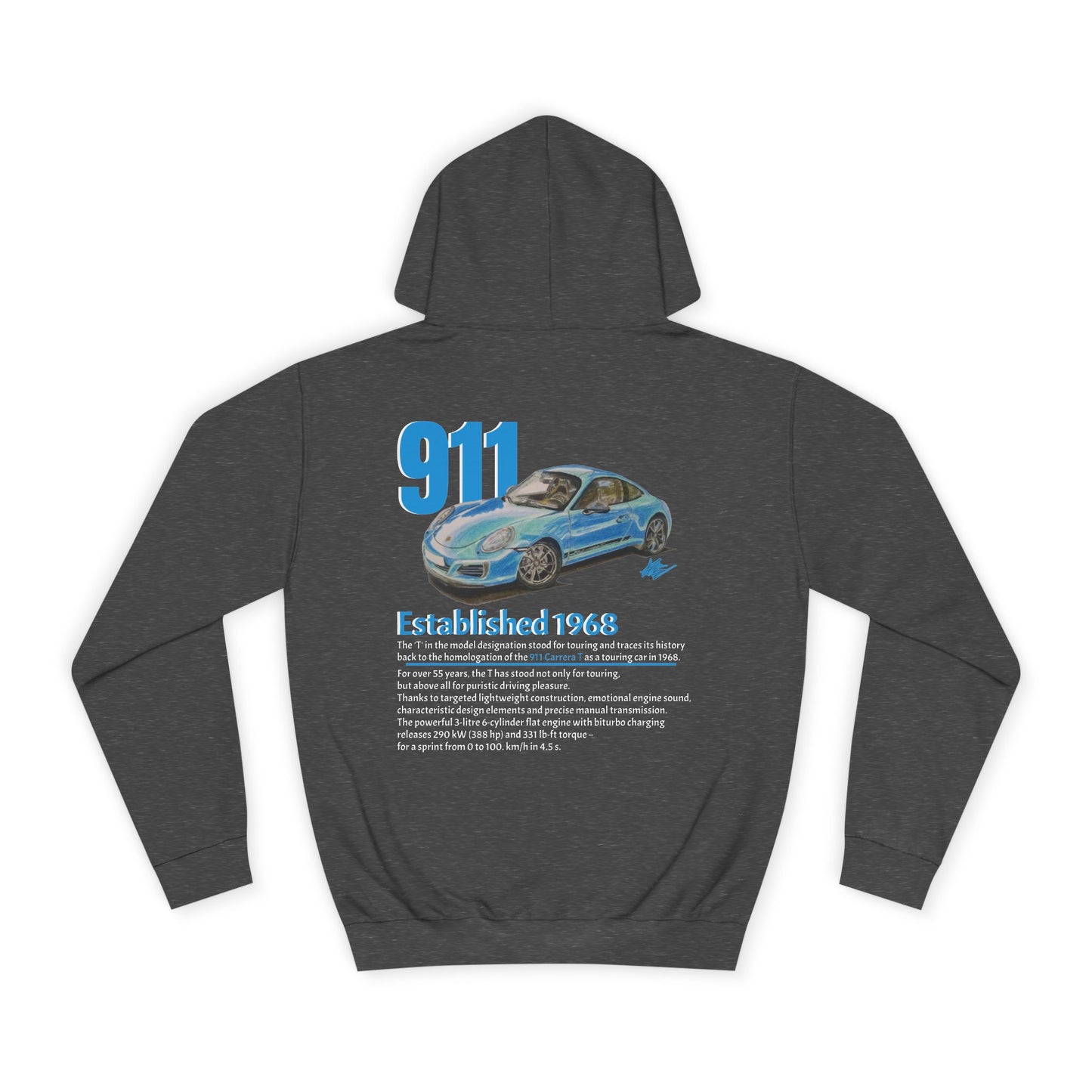 Hand Drawn Porsche 911 Unisex Hoodie
