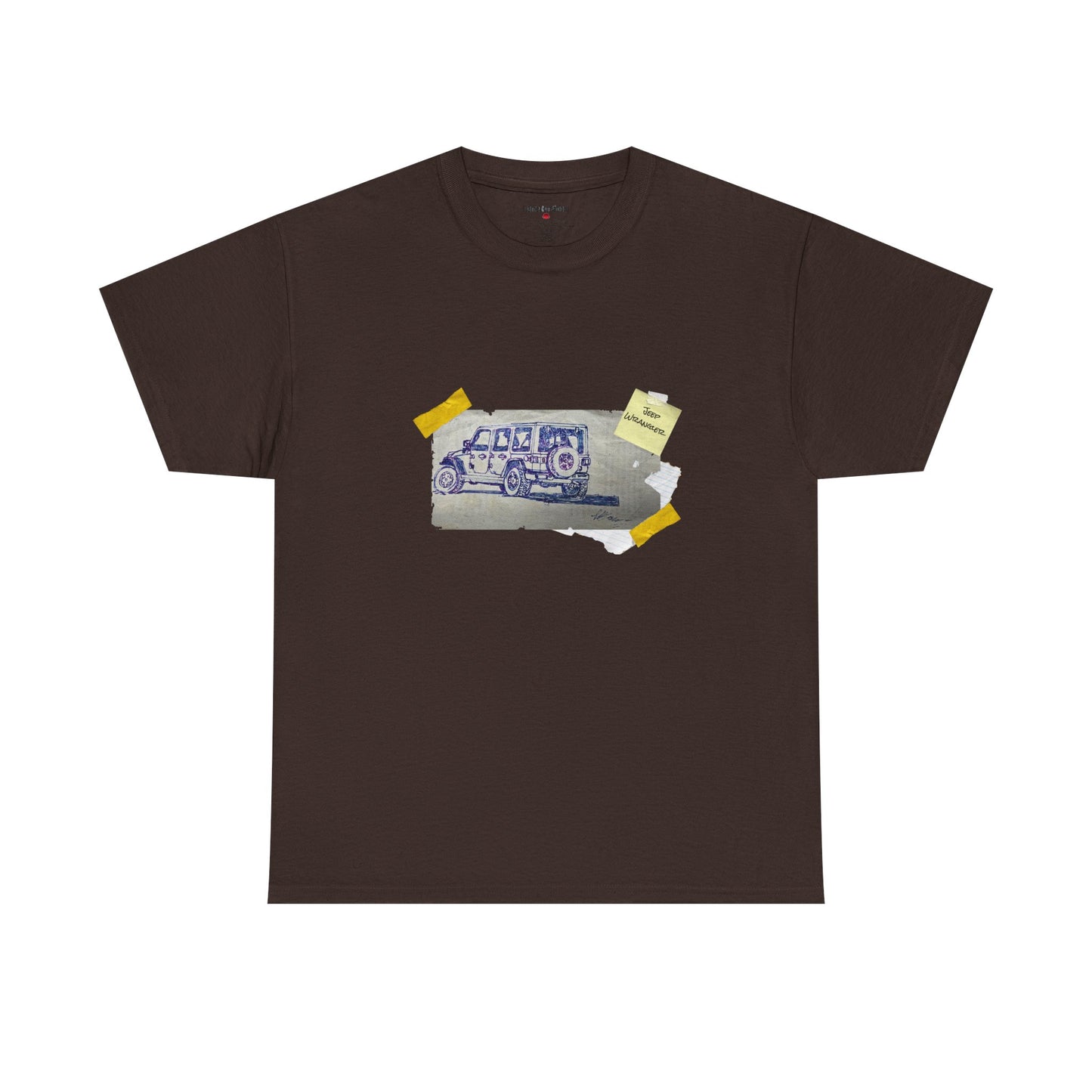 Jeep Drawing Print Unisex Heavy Cotton Tee