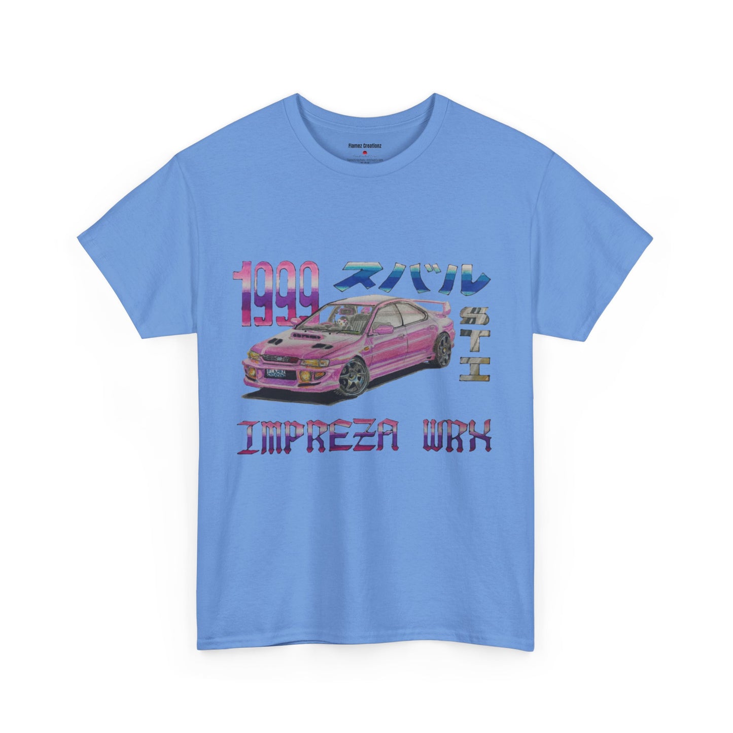 Hand Drawn Pink Impreza WRX Unisex Heavy Cotton Tee