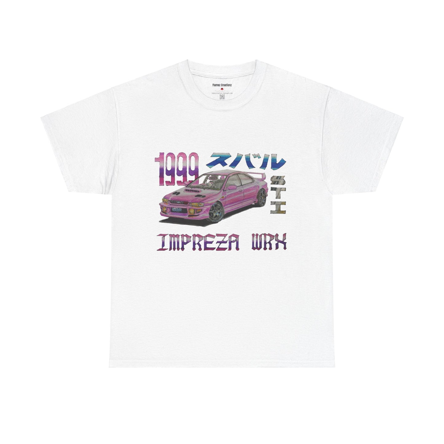 Hand Drawn Pink Impreza WRX Unisex Heavy Cotton Tee