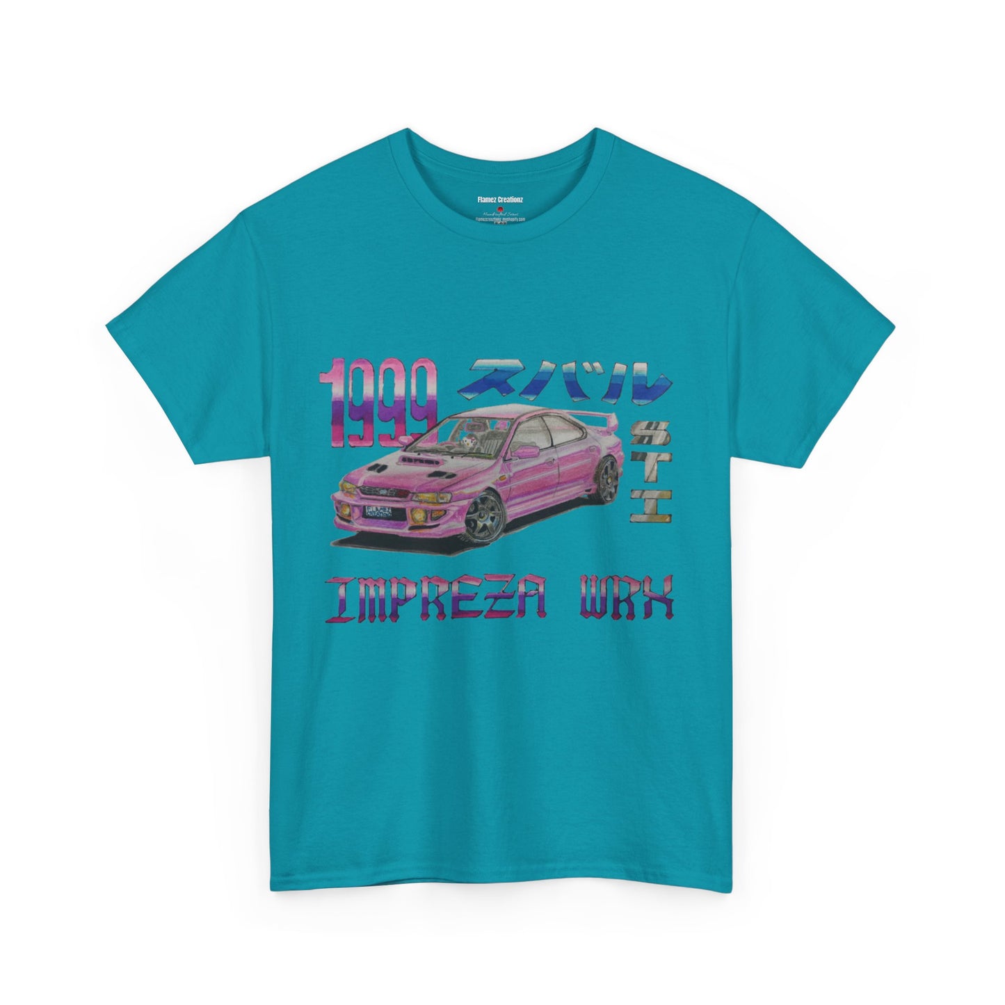 Hand Drawn Pink Impreza WRX Unisex Heavy Cotton Tee