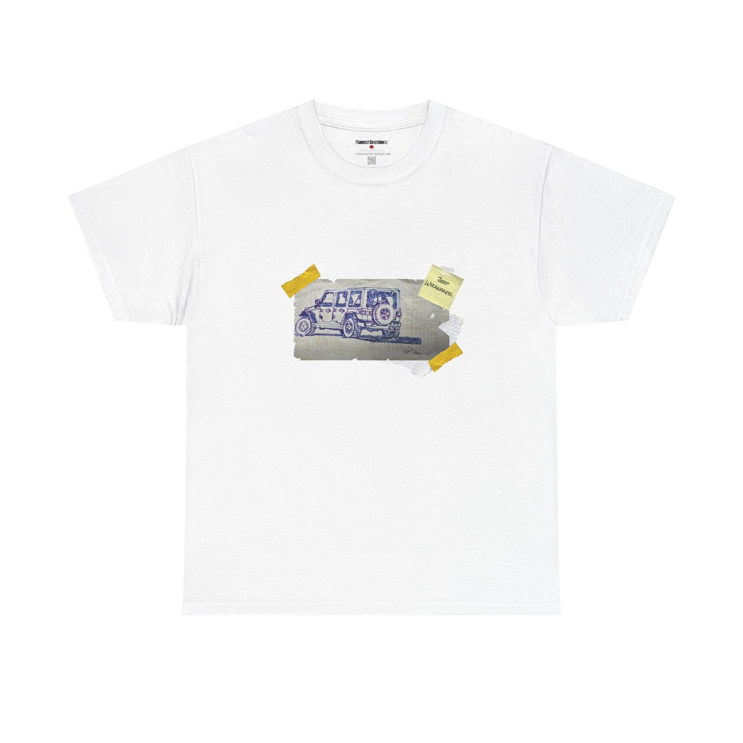 Jeep Drawing Print Unisex Heavy Cotton Tee