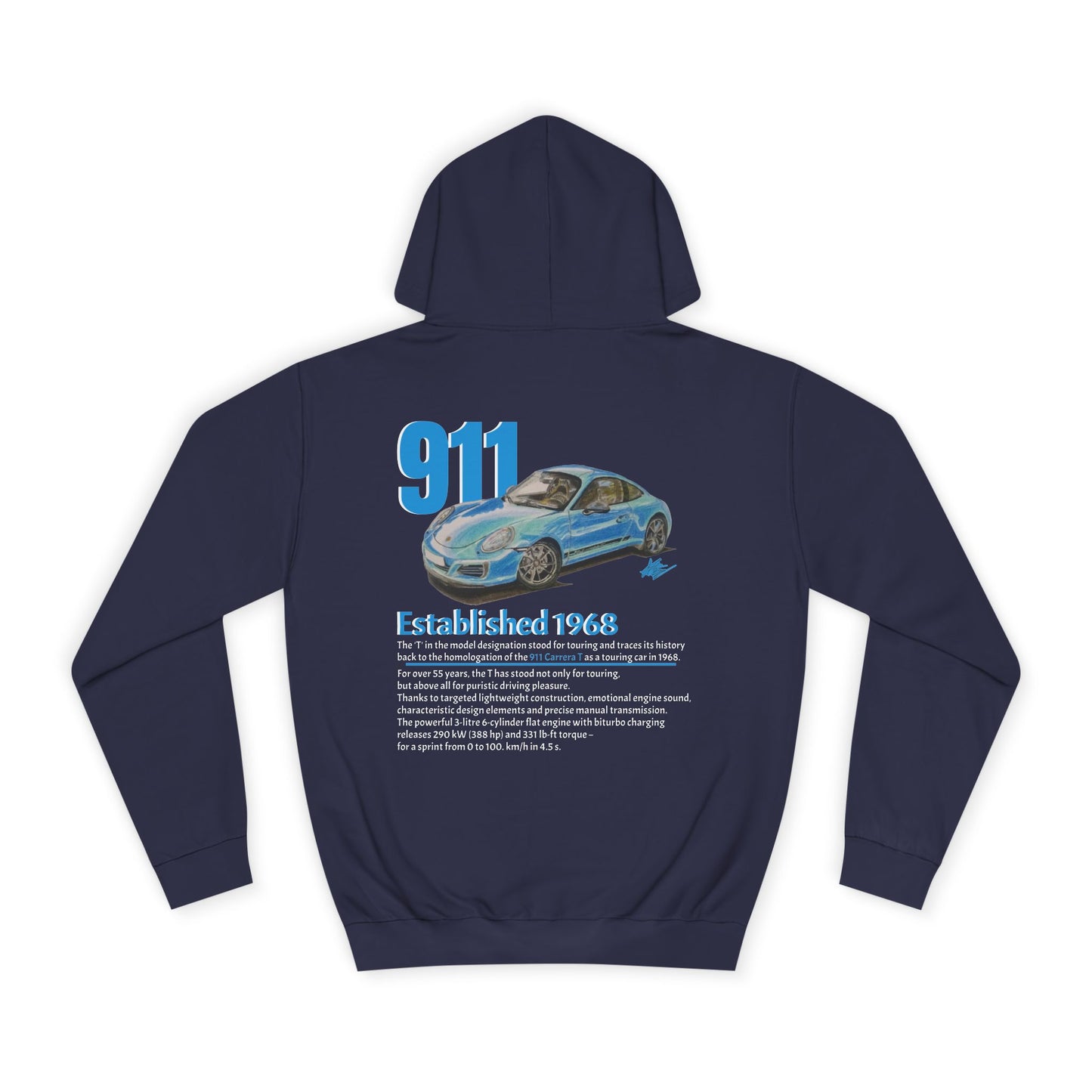 Hand Drawn Porsche 911 Unisex Hoodie