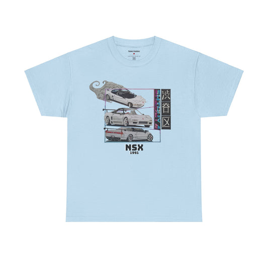 Hand drawn Japanese NSX Car Unisex Heavy Cotton Tee
