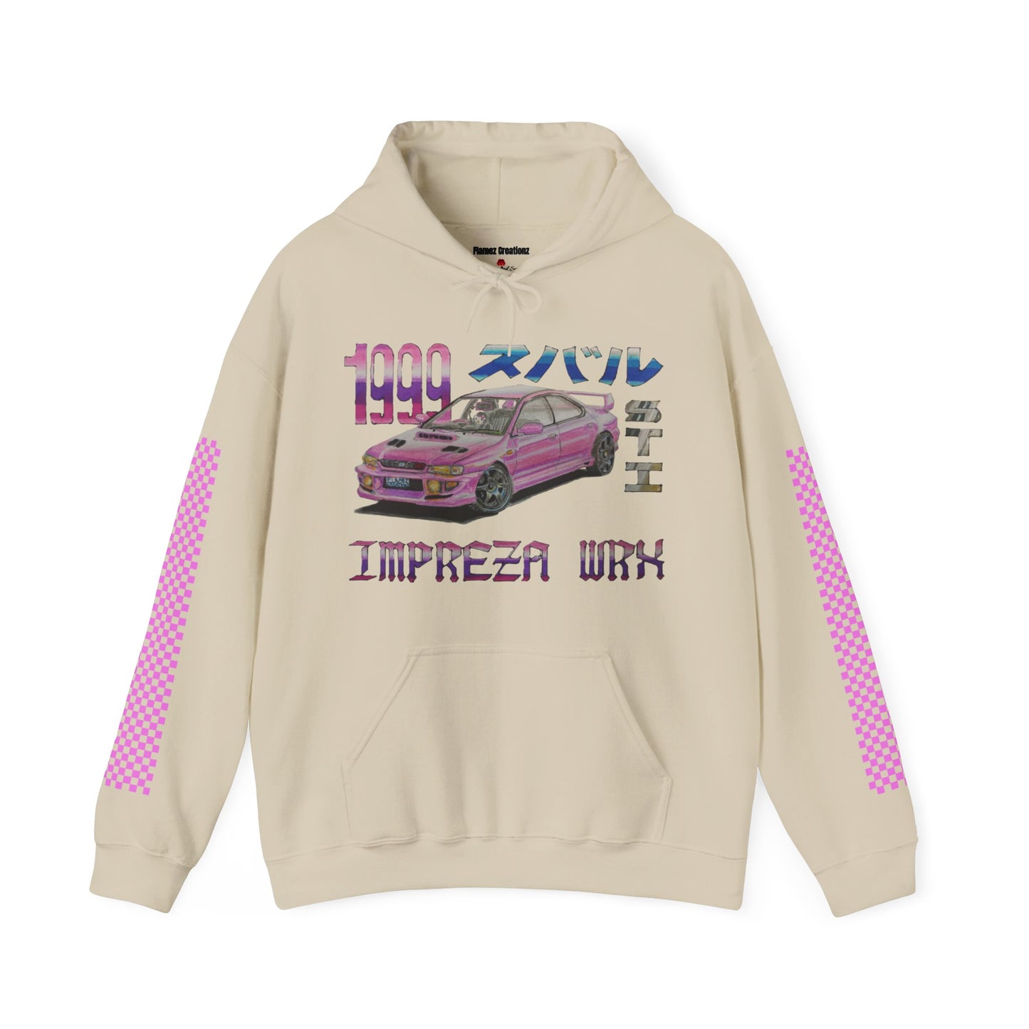Hand Drawn Pink Impreza WRX Unisex Hoodie