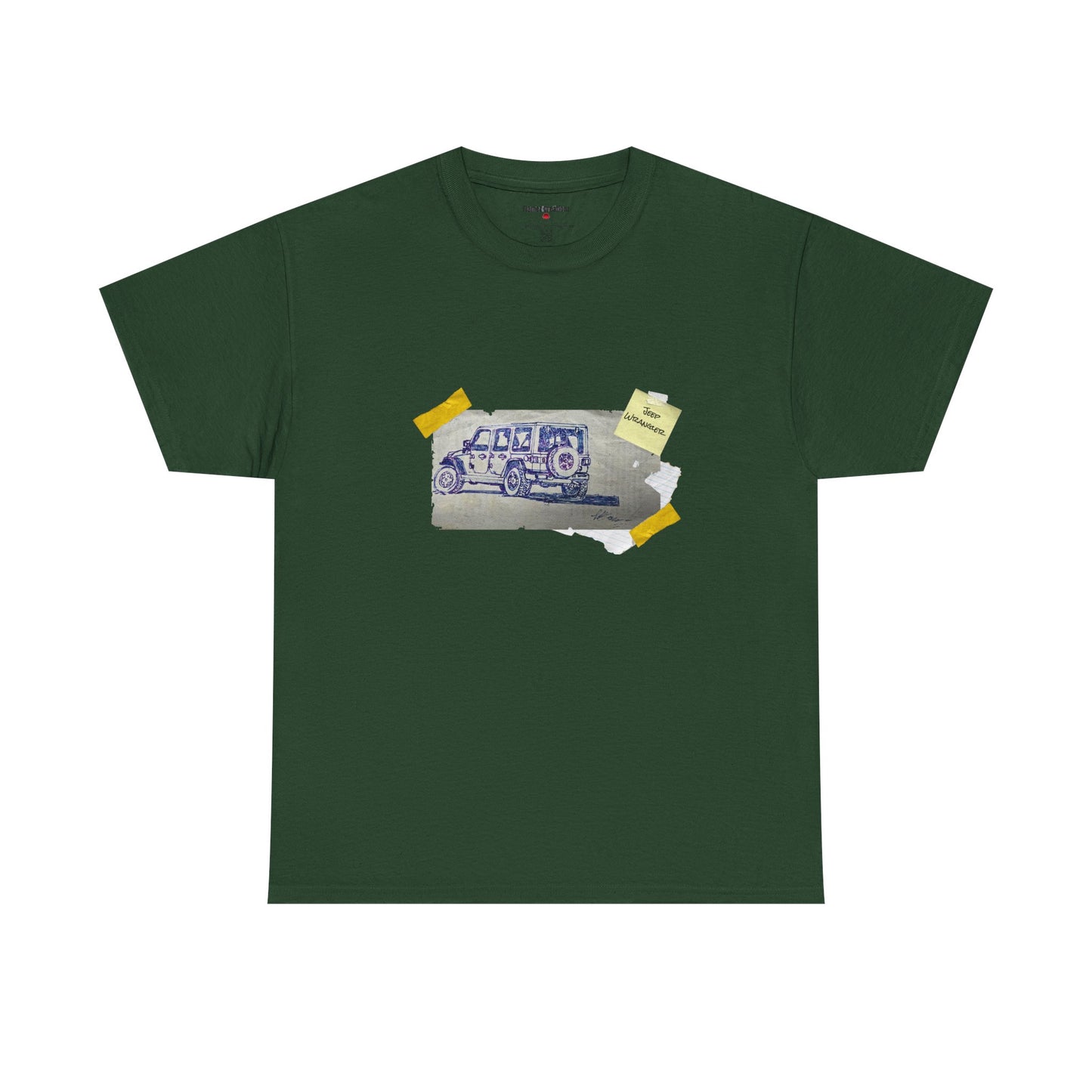 Jeep Drawing Print Unisex Heavy Cotton Tee