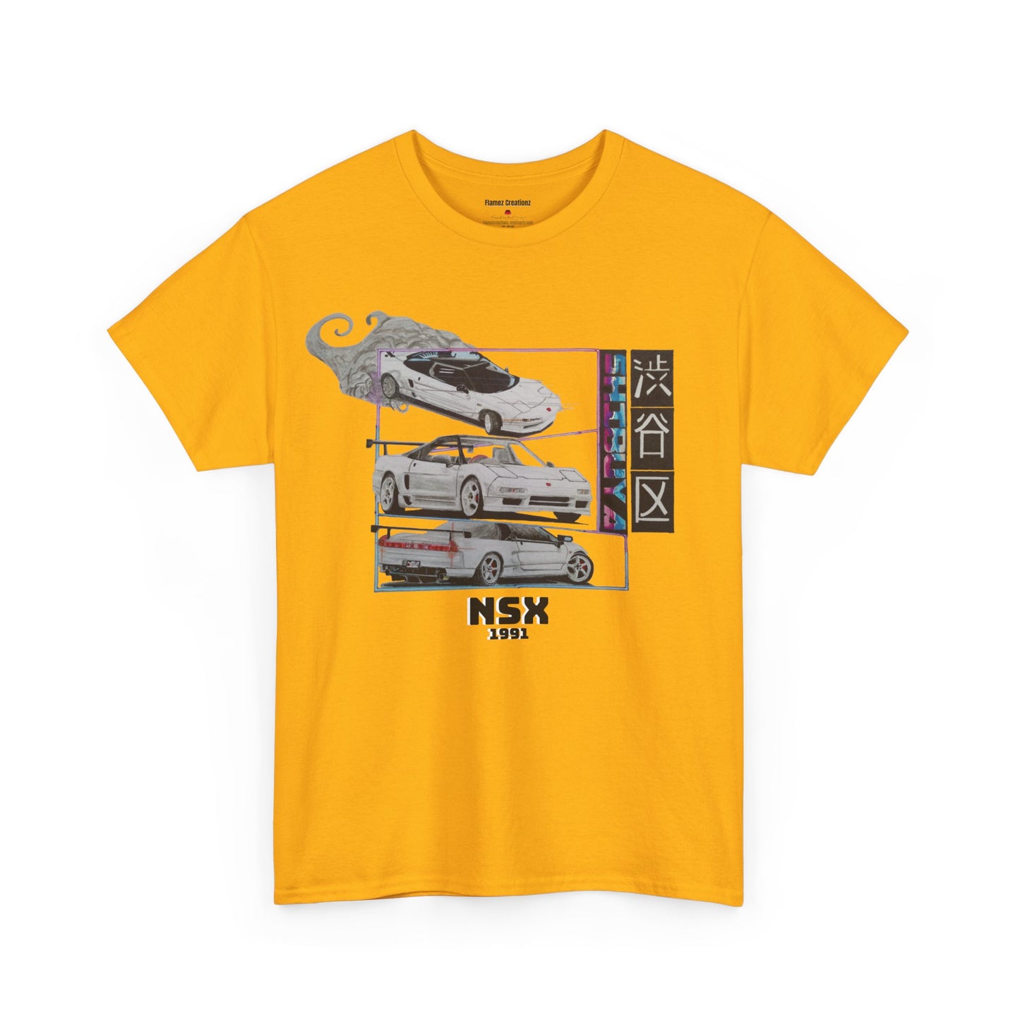 Hand drawn Japanese NSX Car Unisex Heavy Cotton Tee