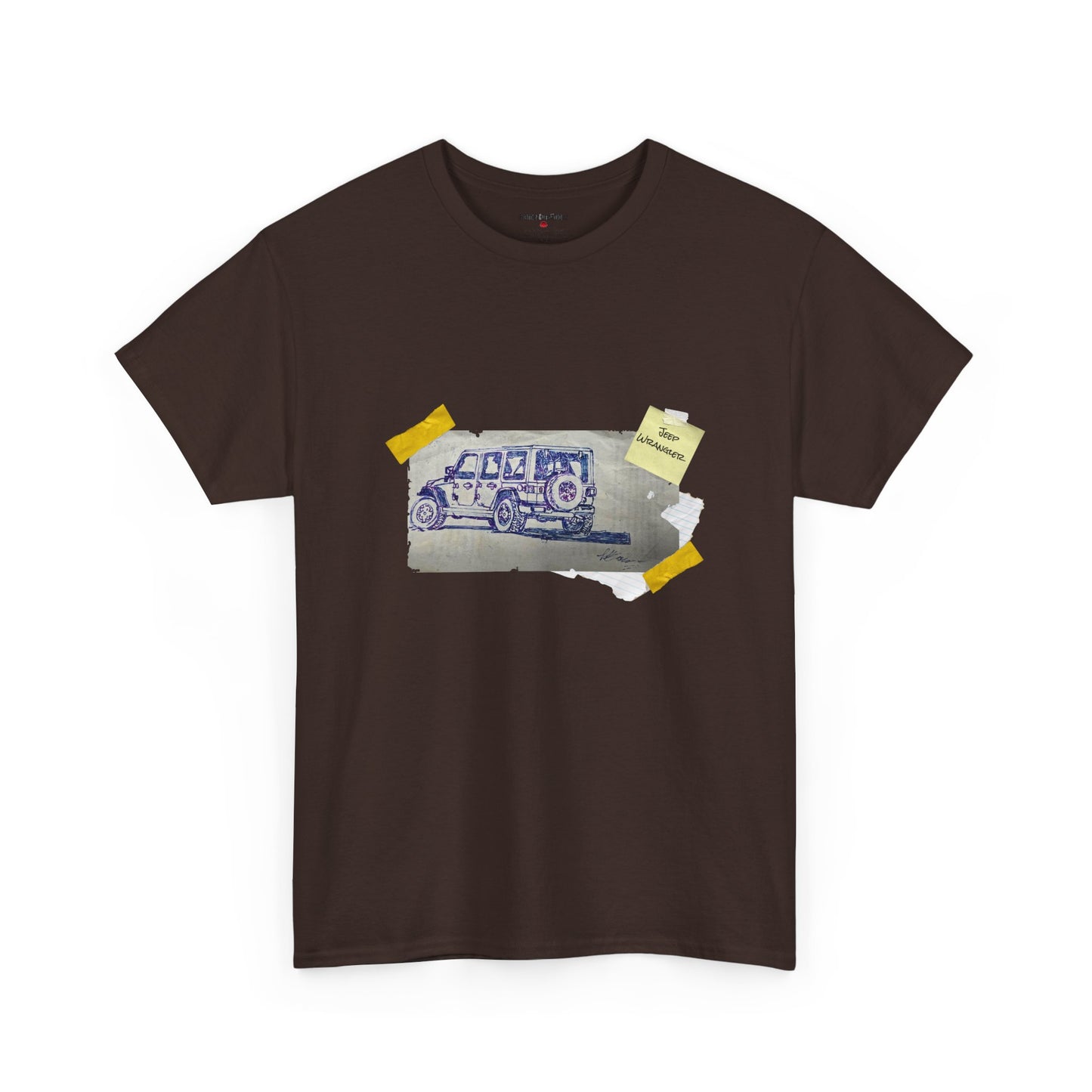 Jeep Drawing Print Unisex Heavy Cotton Tee