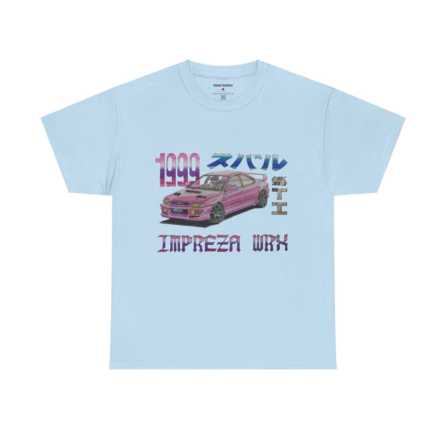 Hand Drawn Pink Impreza WRX Unisex Heavy Cotton Tee