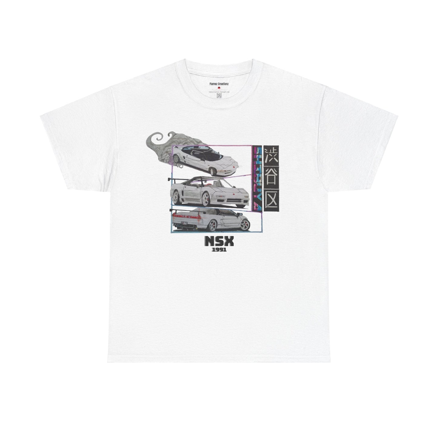 Hand drawn Japanese NSX Car Unisex Heavy Cotton Tee