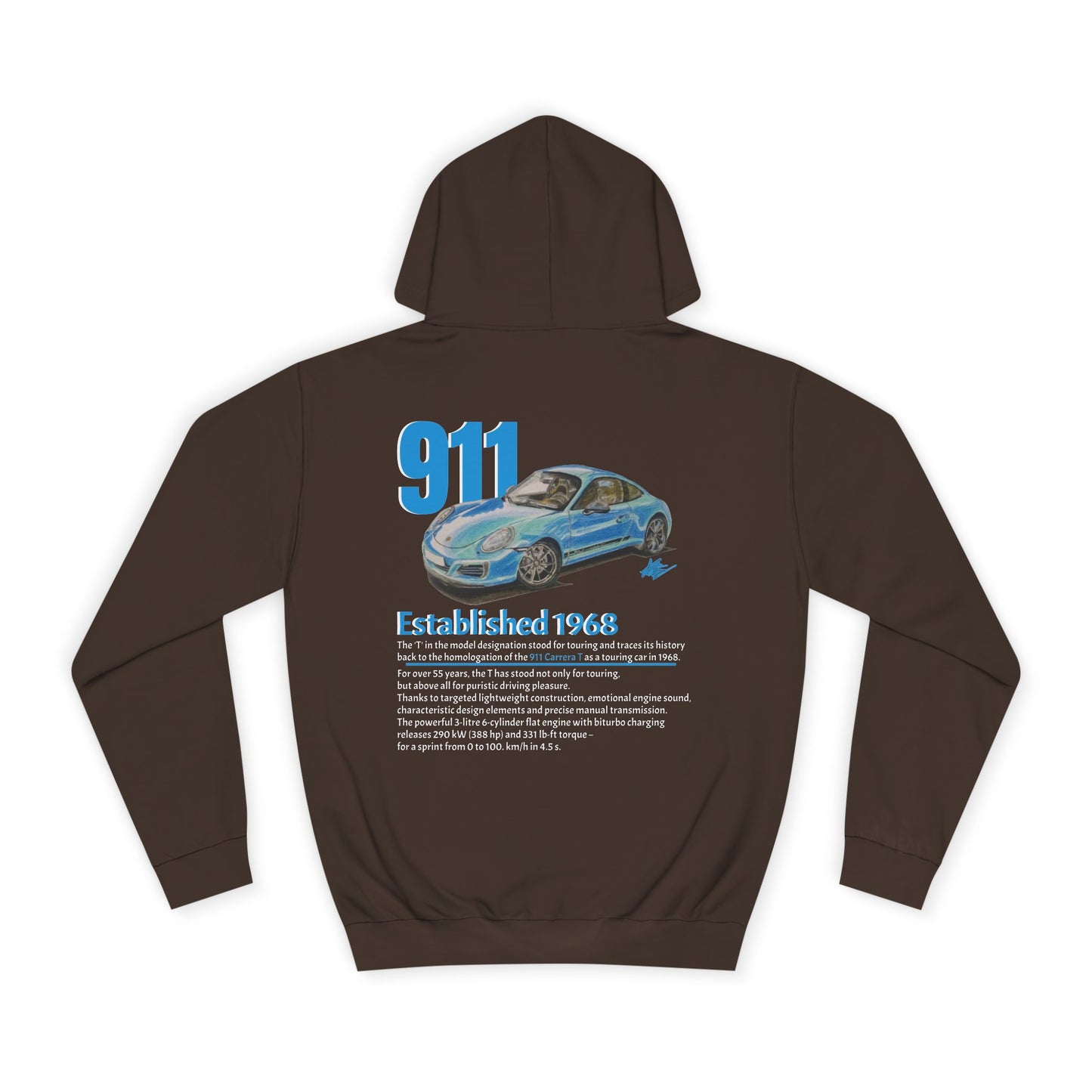 Hand Drawn Porsche 911 Unisex Hoodie