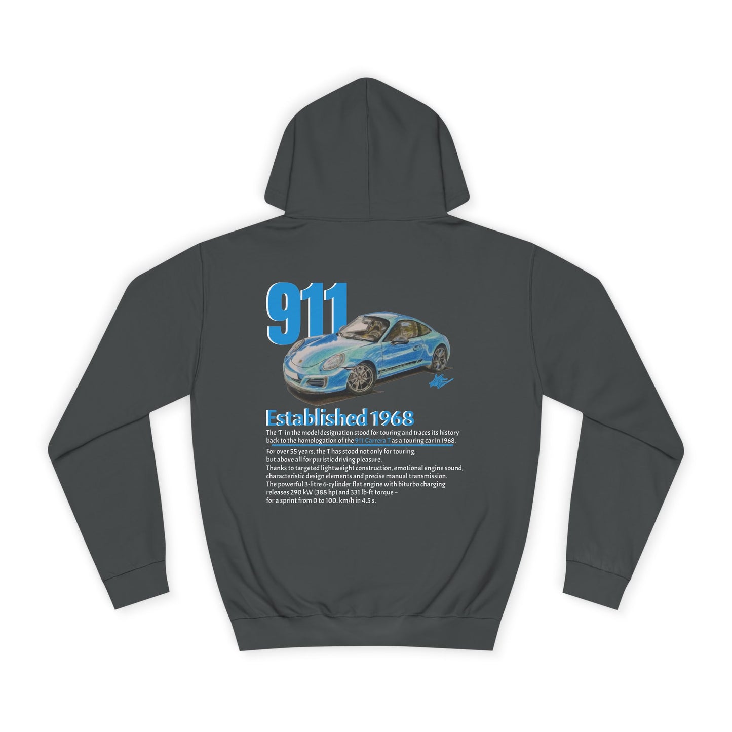 Hand Drawn Porsche 911 Unisex Hoodie