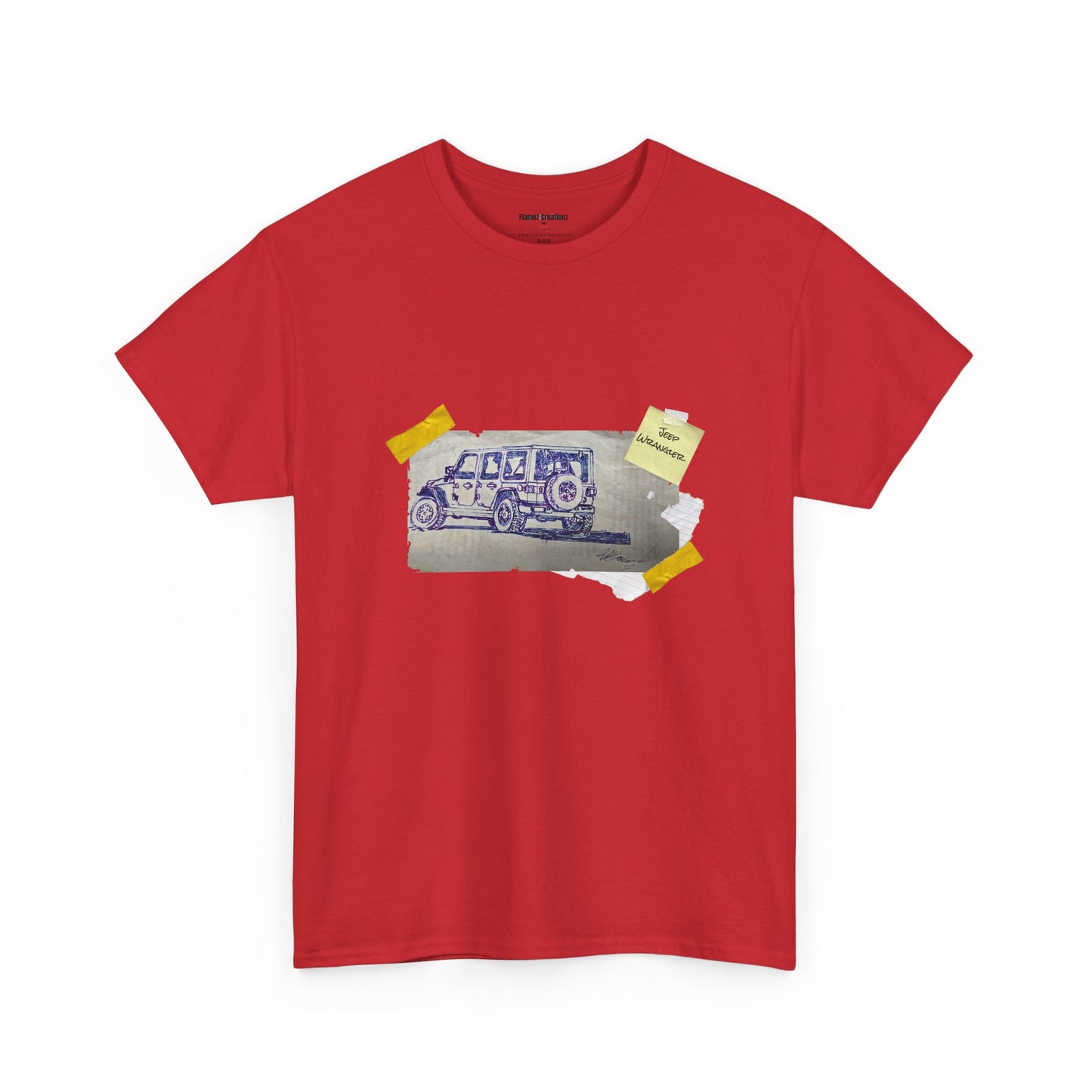 Jeep Drawing Print Unisex Heavy Cotton Tee